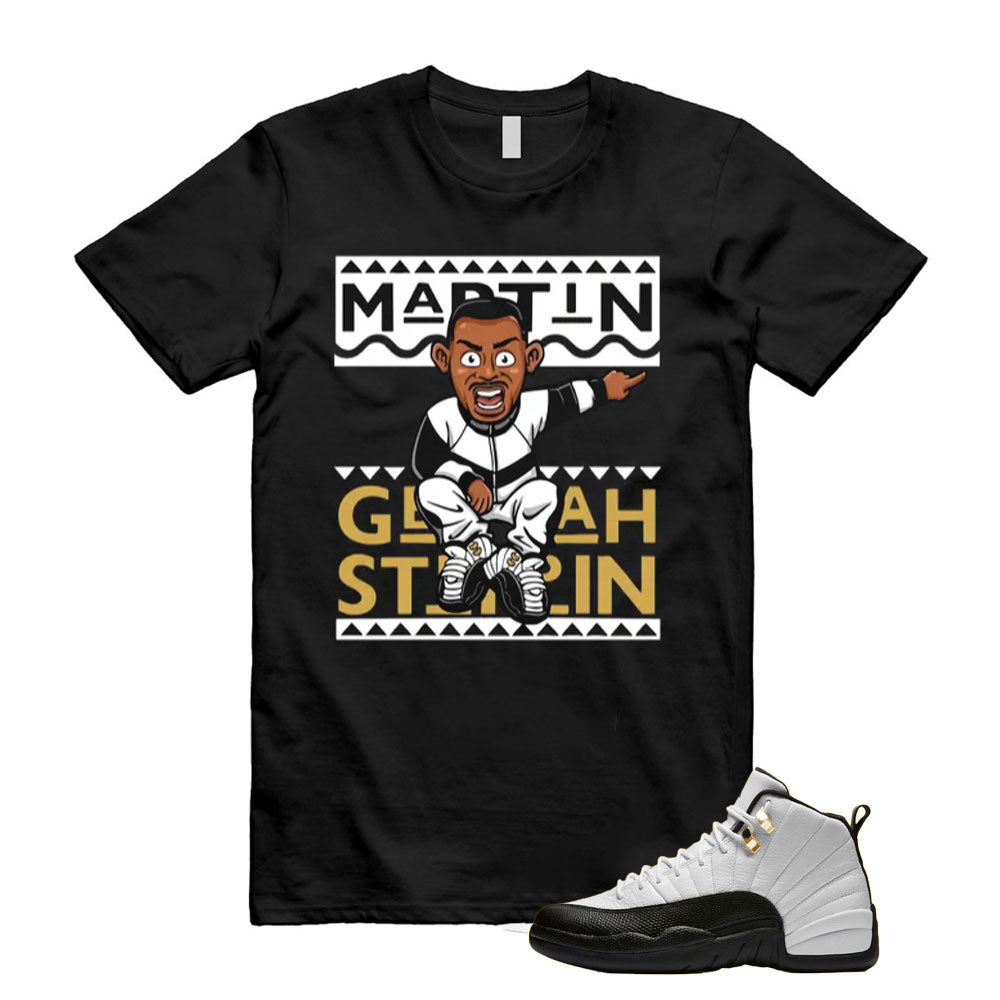 Jordan 12 Taxi White Black Gold Shirt to Match MARTIN T-Shirt, 130690-125 Match Sneaker Tee