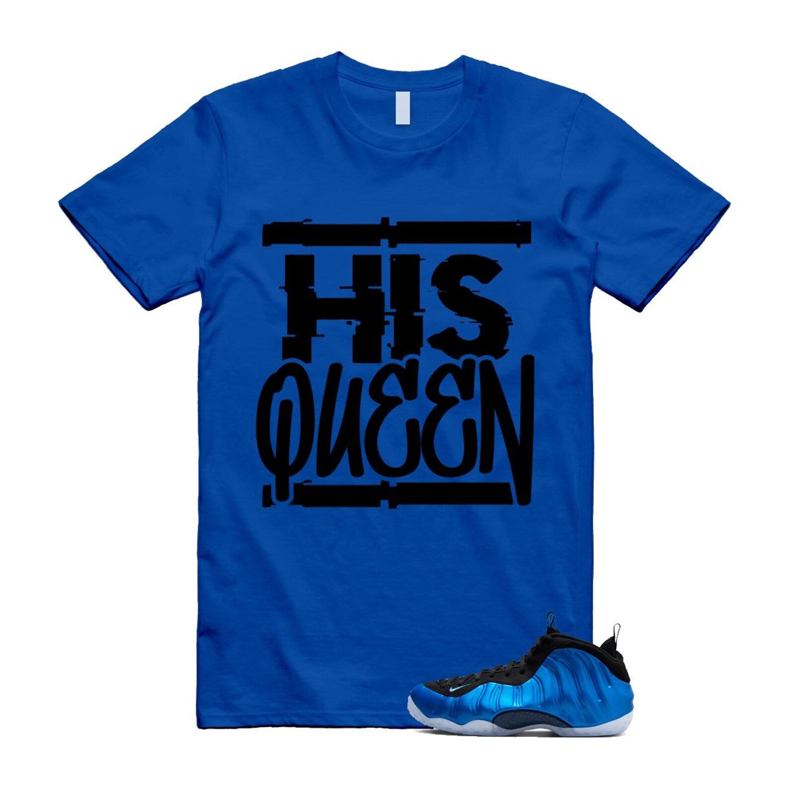 Foamposite Royal International Blue One Air White Black Clear T Shirt Match HQ ,FQ8181-511 T-Shirt, Sneaker Match Tee