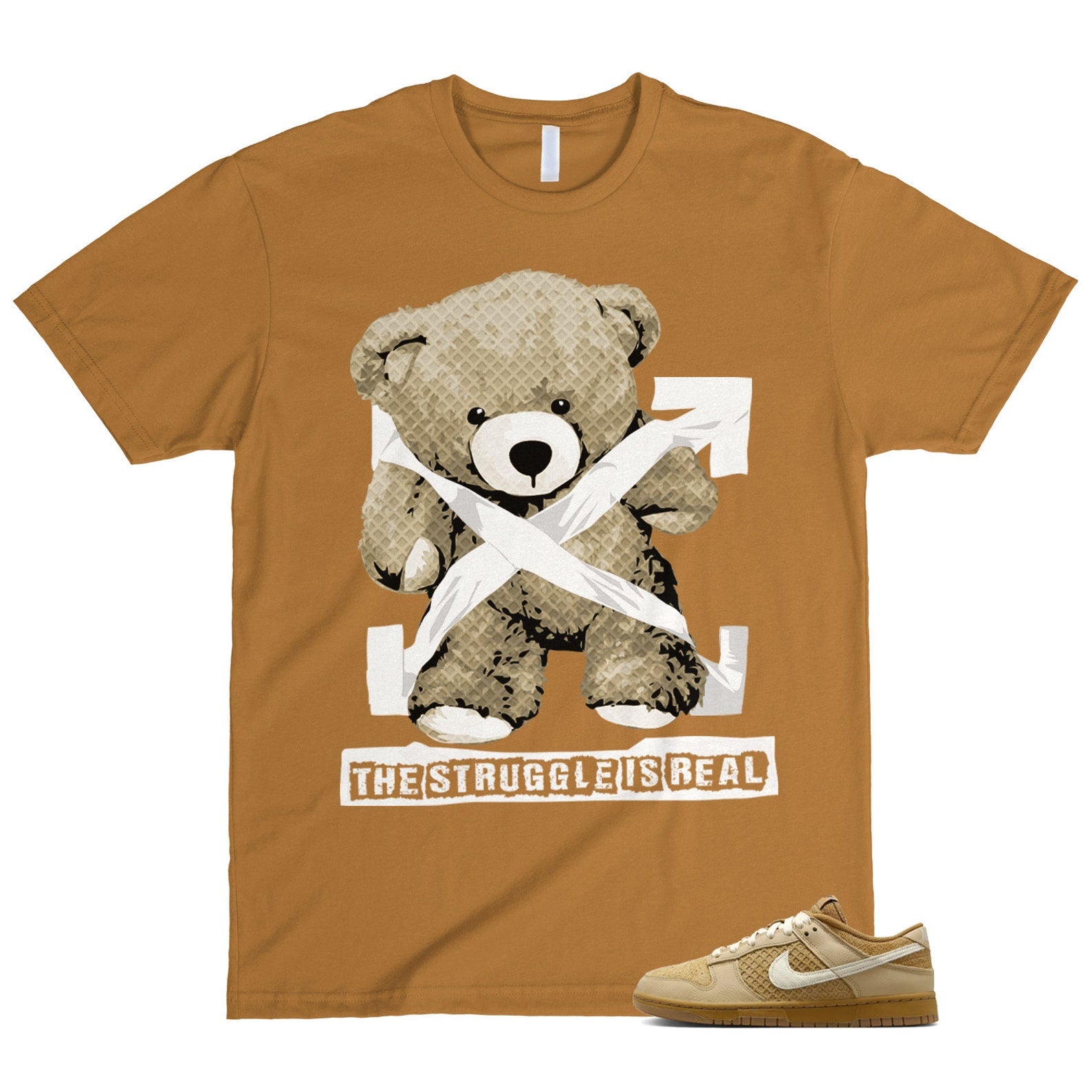 Dunk Waffle Wheat Coconut Milk Sesame Black Total Orange Low T Shirt Match STRUG ,FZ4041-744 T-Shirt, Sneaker Match Tee