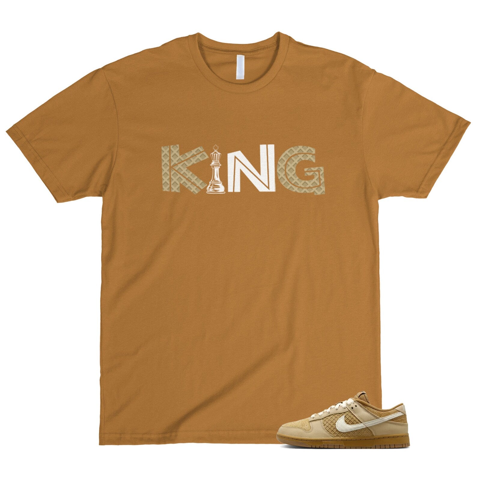 Dunk Waffle Wheat Coconut Milk Sesame Black Total Orange Low T Shirt Match KING ,FZ4041-744 T-Shirt, Sneaker Match Tee