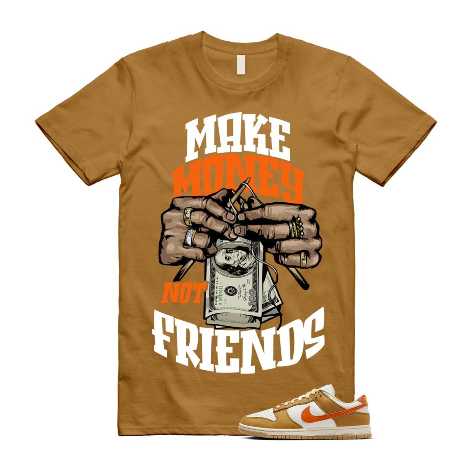 Dunk Wheat Safety Orange Sail Coconut Milk Low Retro T Shirt Match MM ,HM3729-181 T-Shirt, Sneaker Match Tee