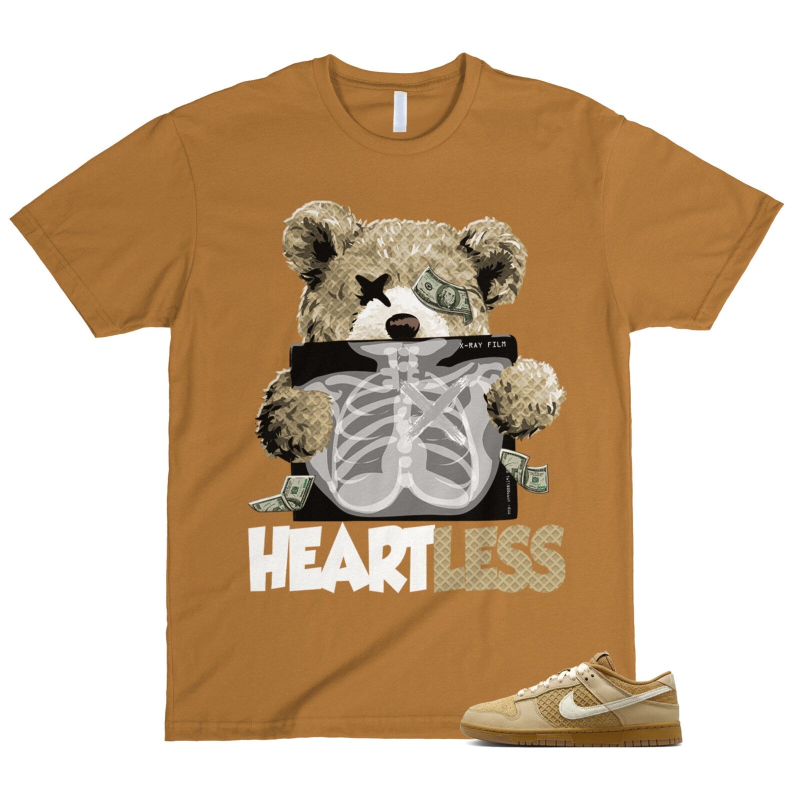 Dunk Waffle Wheat Coconut Milk Sesame Black Total Orange Low T Shirt Match HEART ,FZ4041-744 T-Shirt, Sneaker Match Tee