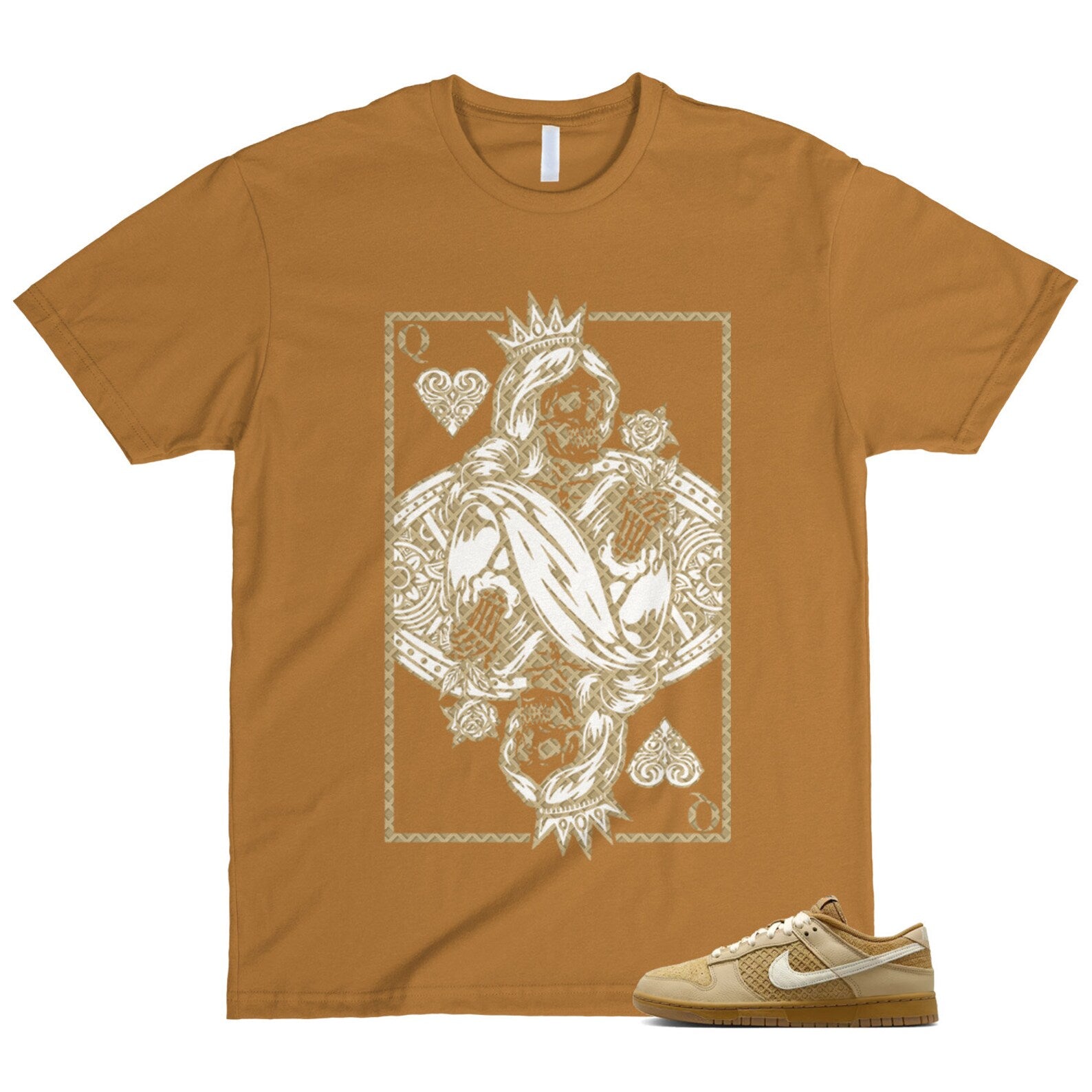 Dunk Waffle Wheat Coconut Milk Sesame Black Total Orange Low T Shirt Match QC ,FZ4041-744 T-Shirt, Sneaker Match Tee