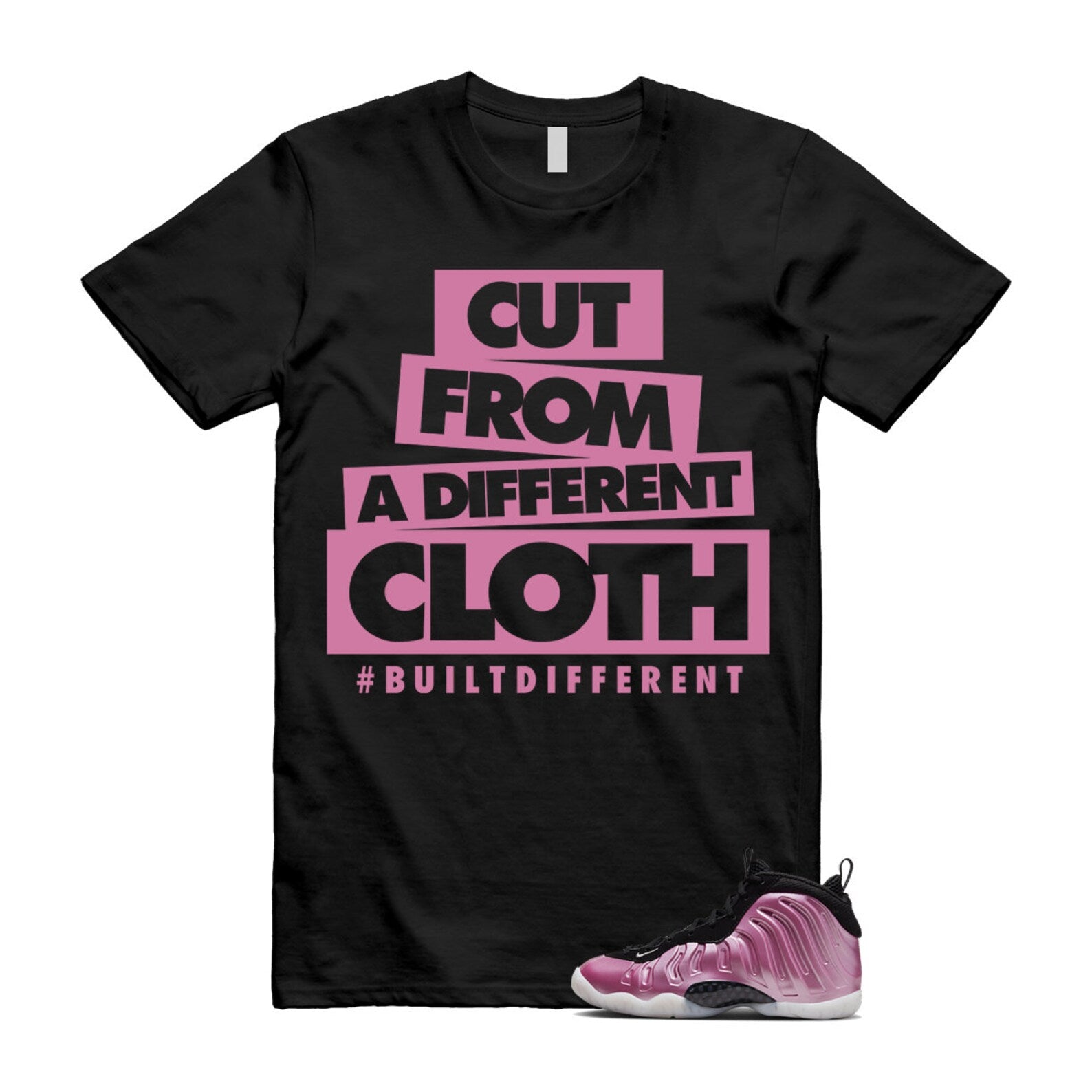 CLOTH T Shirt to match N Little Posite One Polarized Pink Metallic Silver Black White Foamposite ,DX1947-600 T-Shirt, Sneaker Match Tee