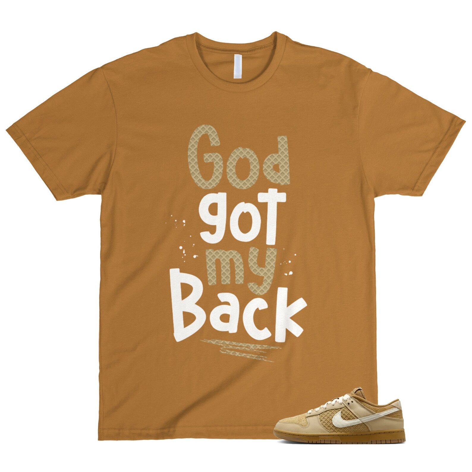 Dunk Waffle Wheat Coconut Milk Sesame Black Total Orange Low T Shirt Match GOD ,FZ4041-744 T-Shirt, Sneaker Match Tee
