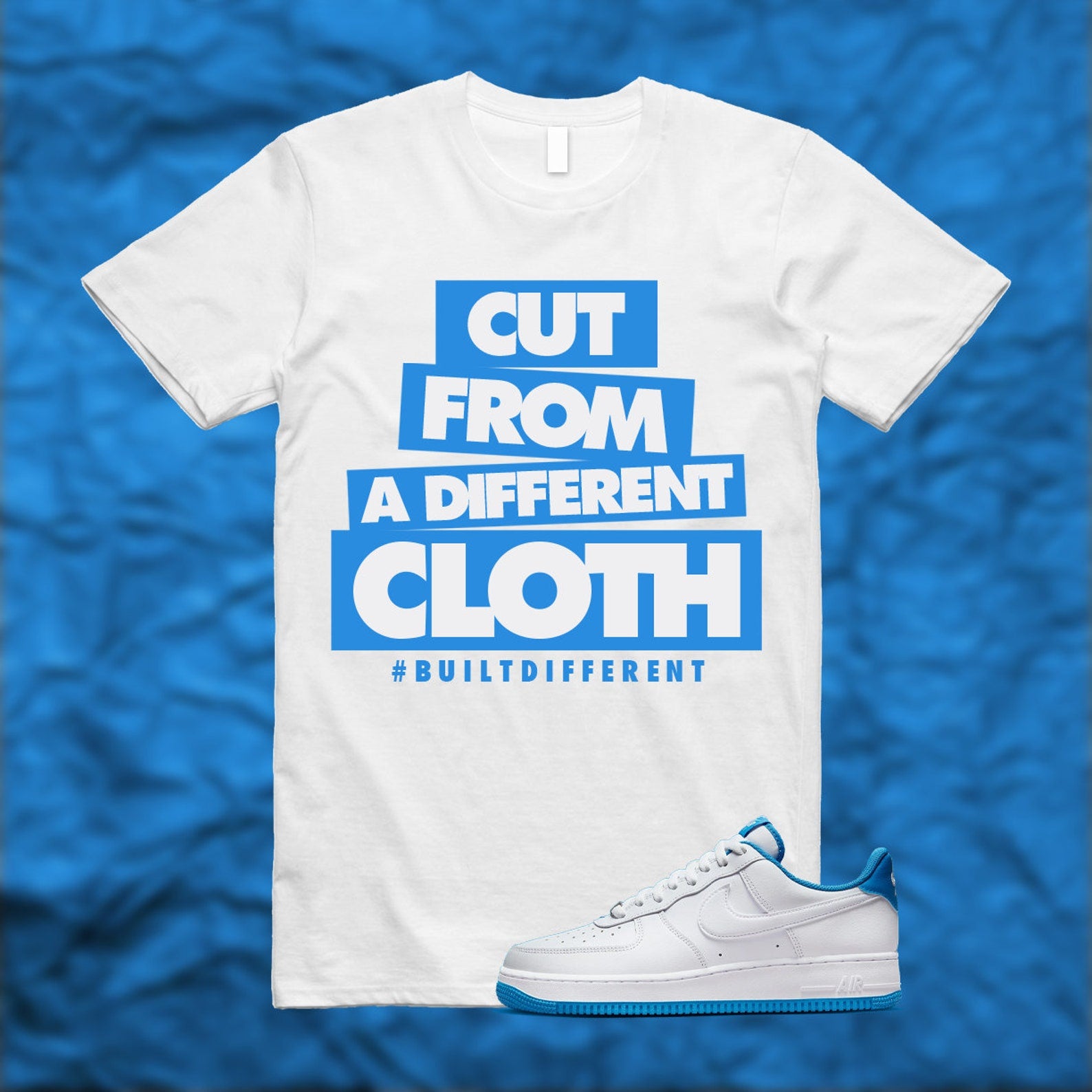 CLOTH T Shirt to match Air Force 1 '07 Light Photo Blue ,DR9867-101 T-Shirt, Sneaker Match Tee