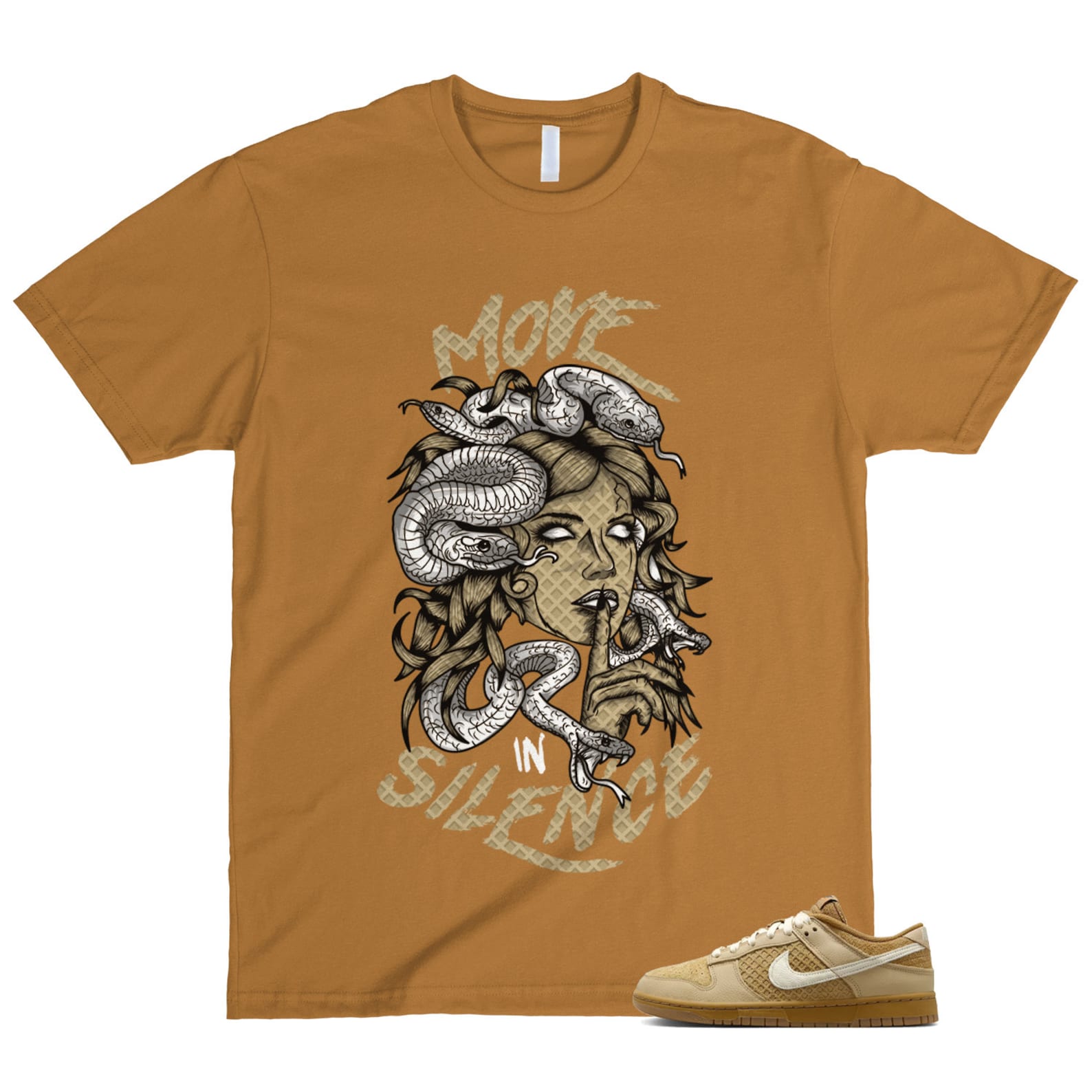 Dunk Waffle Wheat Coconut Milk Sesame Black Total Orange Low T Shirt Match MIS ,FZ4041-744 T-Shirt, Sneaker Match Tee