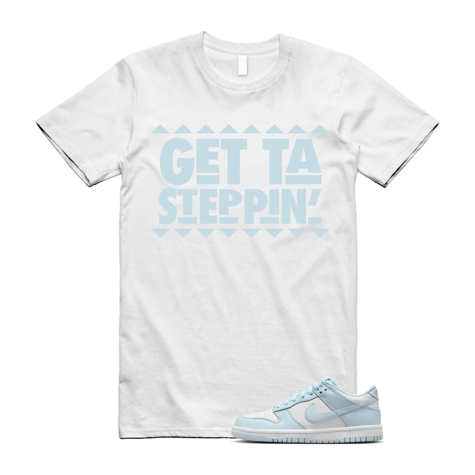Dunk White Glacier Blue Low GS T Shirt Match GET ,FB9109-105 T-Shirt, Sneaker Match Tee