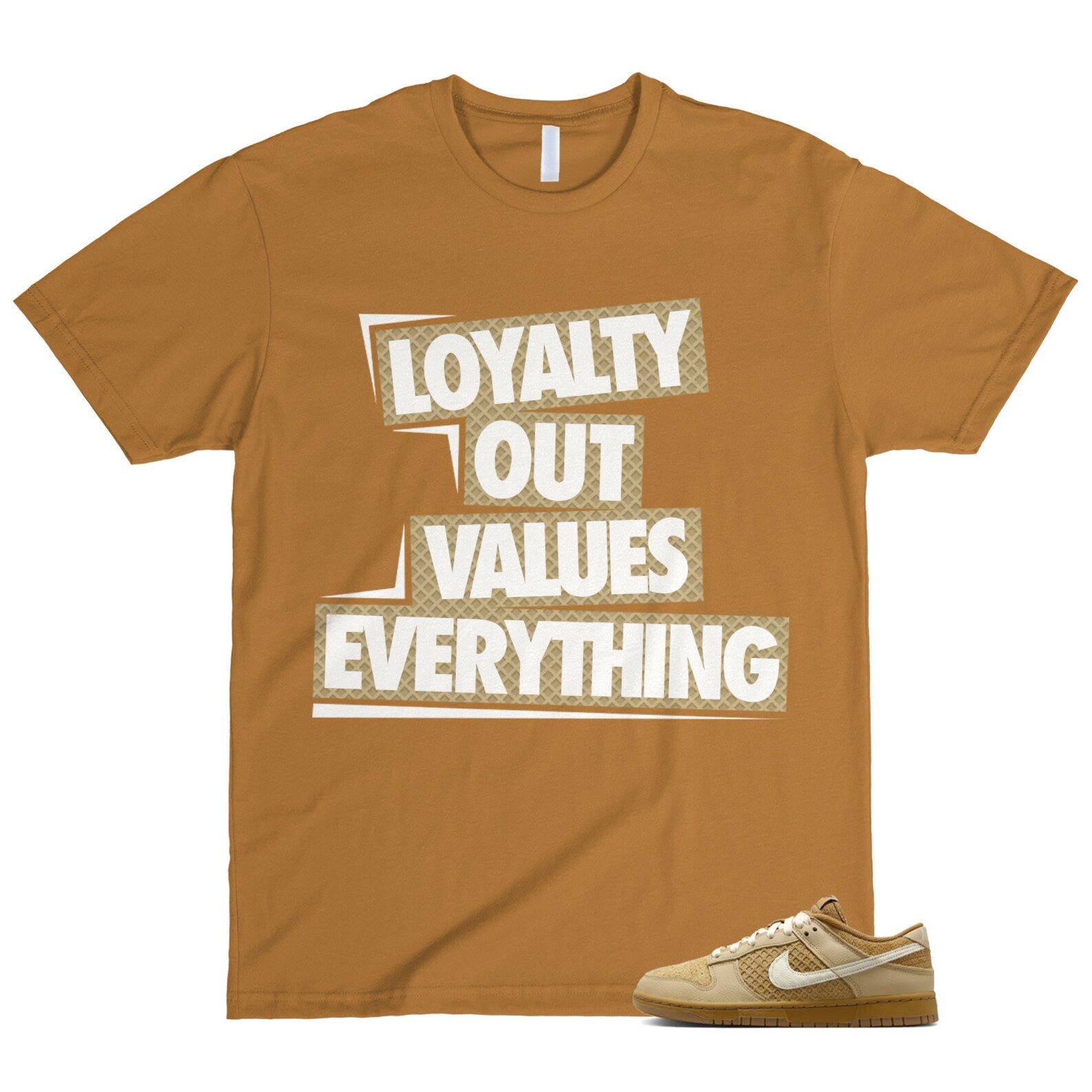 Dunk Waffle Wheat Coconut Milk Sesame Black Total Orange Low T Shirt Match LOVE ,FZ4041-744 T-Shirt, Sneaker Match Tee