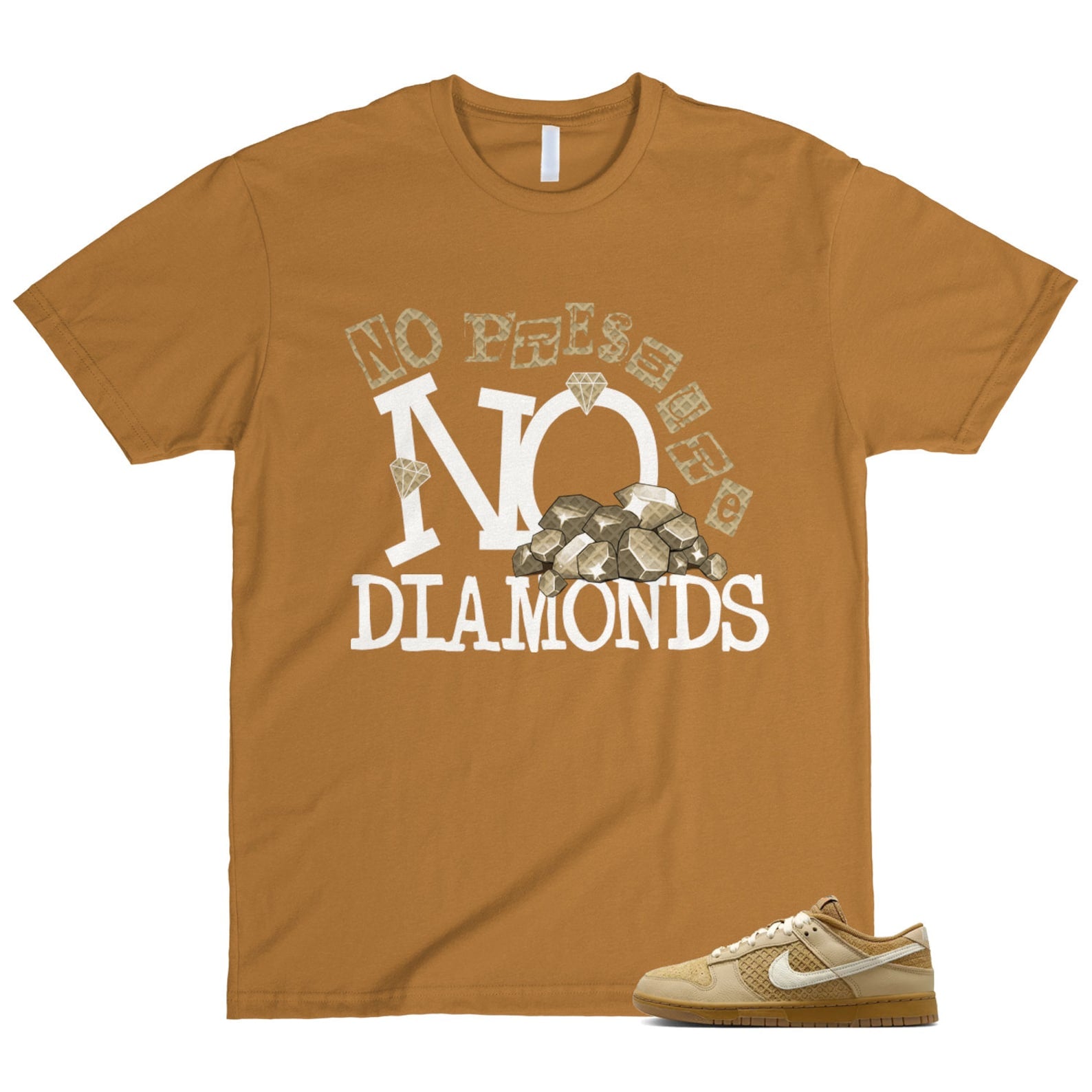 Dunk Waffle Wheat Coconut Milk Sesame Black Total Orange Low T Shirt Match DIAMOND ,FZ4041-744 T-Shirt, Sneaker Match Tee