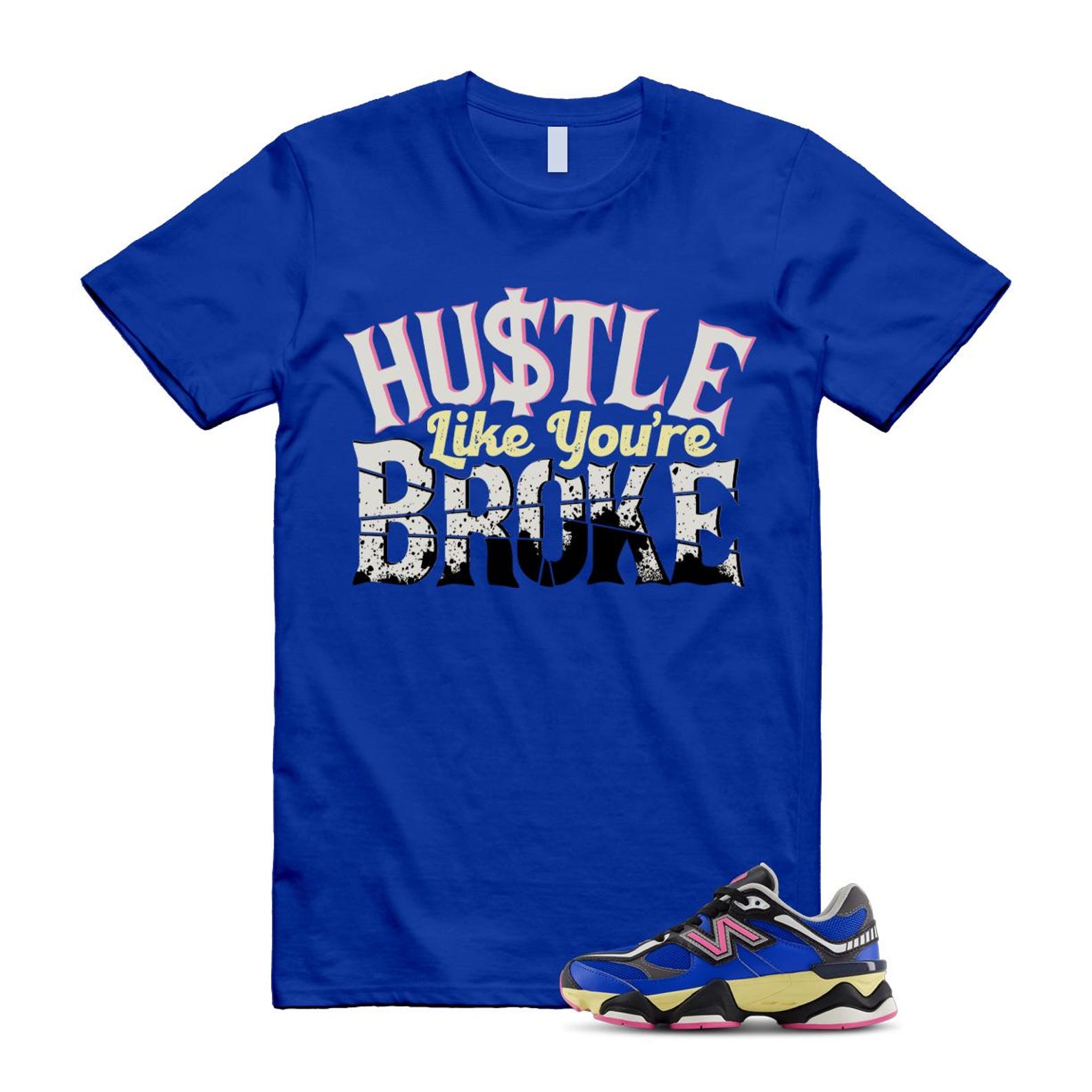 9060 Blue Oasis Real Pink Black T Shirt Match BROKE ,GC9060BP T-Shirt, Sneaker Match Tee