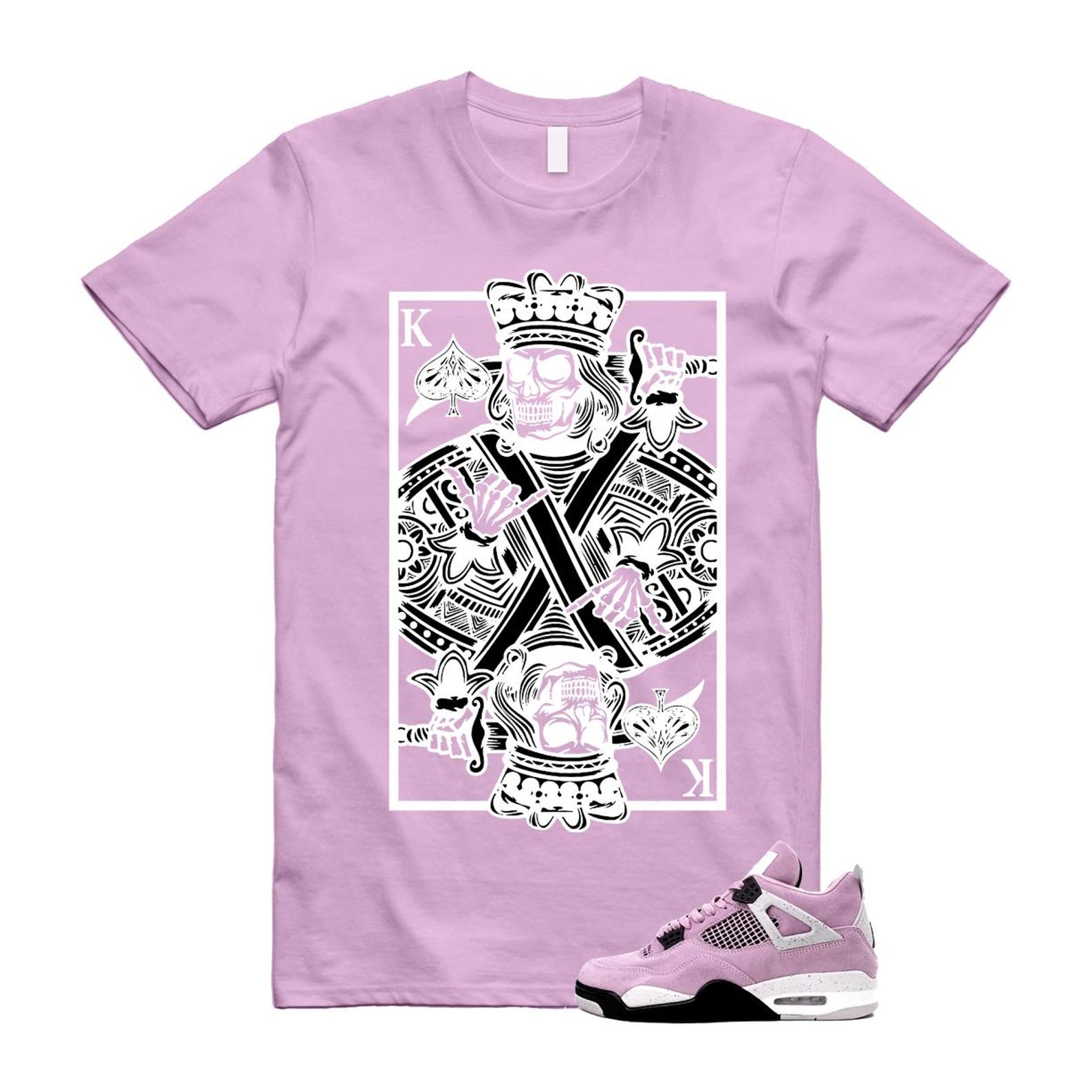 4 Orchid Neutral Grey Black White T Shirt Match KC ,AQ9129-501 T-Shirt, Sneaker Match Tee