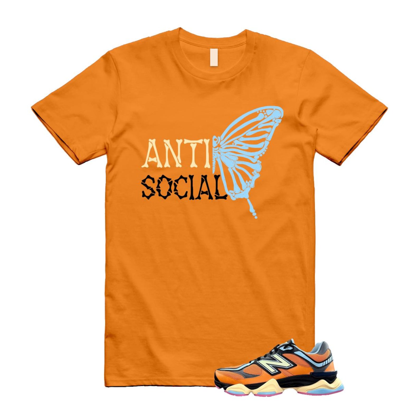 9060 Sun Glow Team Sky Blue Orange Black T Shirt Match ASB ,GC9060OG T-Shirt, Sneaker Match Tee