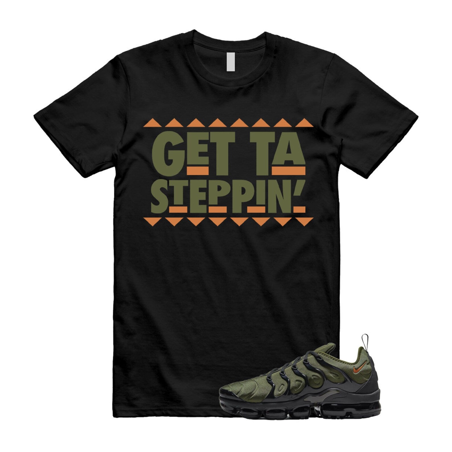GET T Shirt to match Vapormax Plus Olive Green Orange Rough Uptempo Legion Foamposite 95 96 97 Sequoia Cargo Khaki ,DQ4688-300 T-Shirt, Sneaker Match Tee