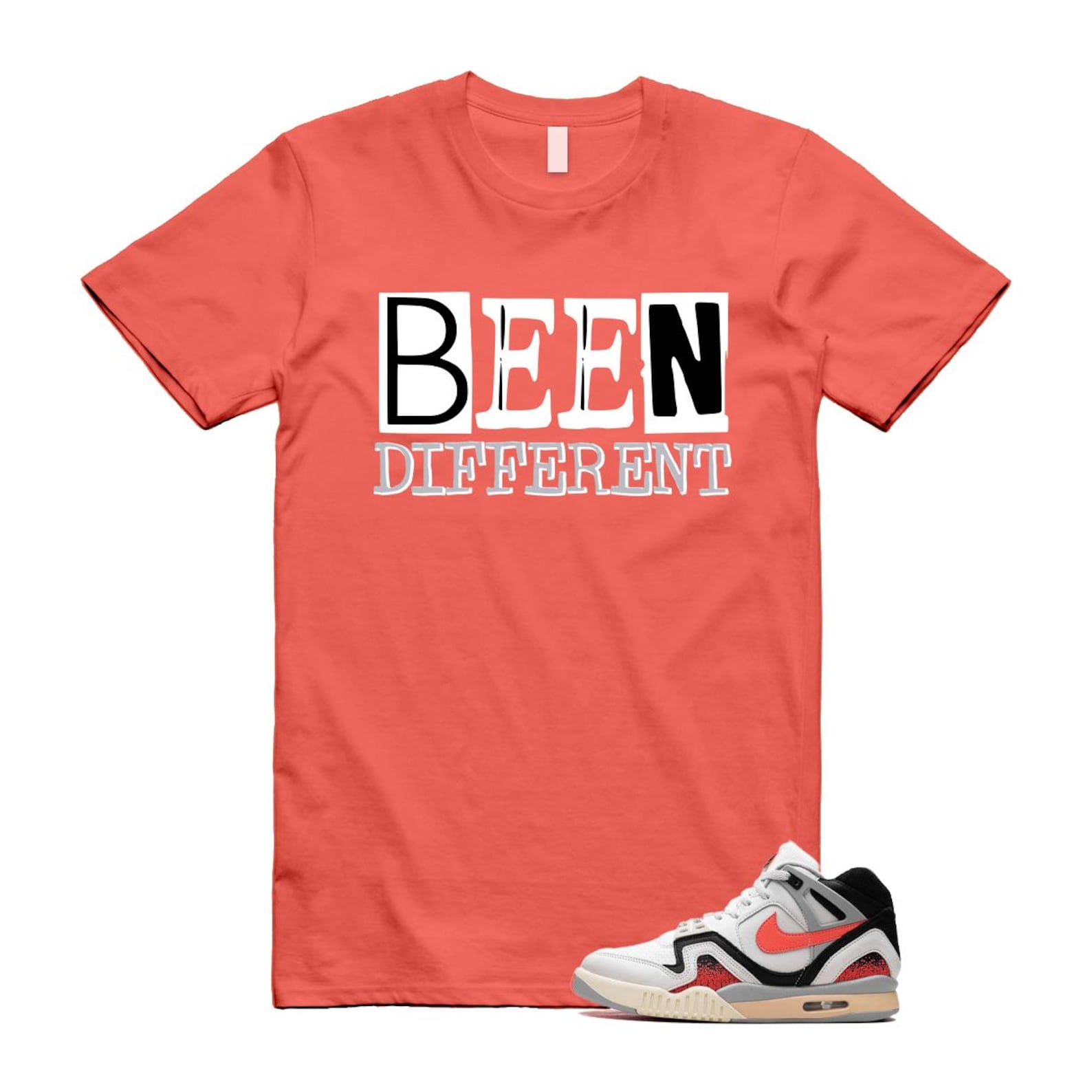 Hot Lava Air Tech Challenge II Phantom Black Pale Ivory T Shirt Match BEEN ,FZ9033-001 T-Shirt, Sneaker Match Tee