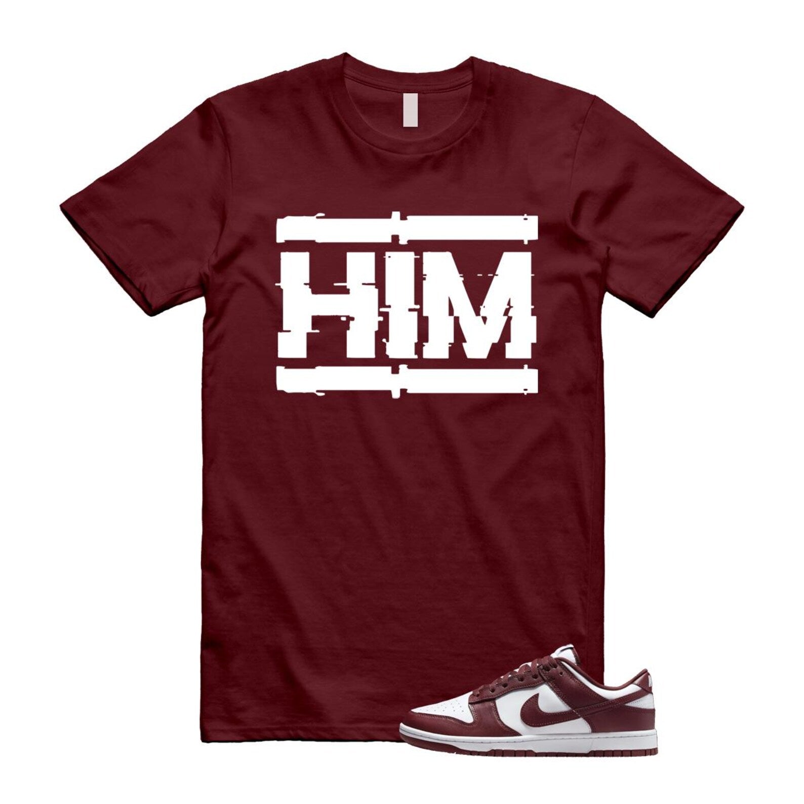 Dunk Team Red White Low Maroon Burgundy T Shirt Match HIM ,DD1391-601 T-Shirt, Sneaker Match Tee