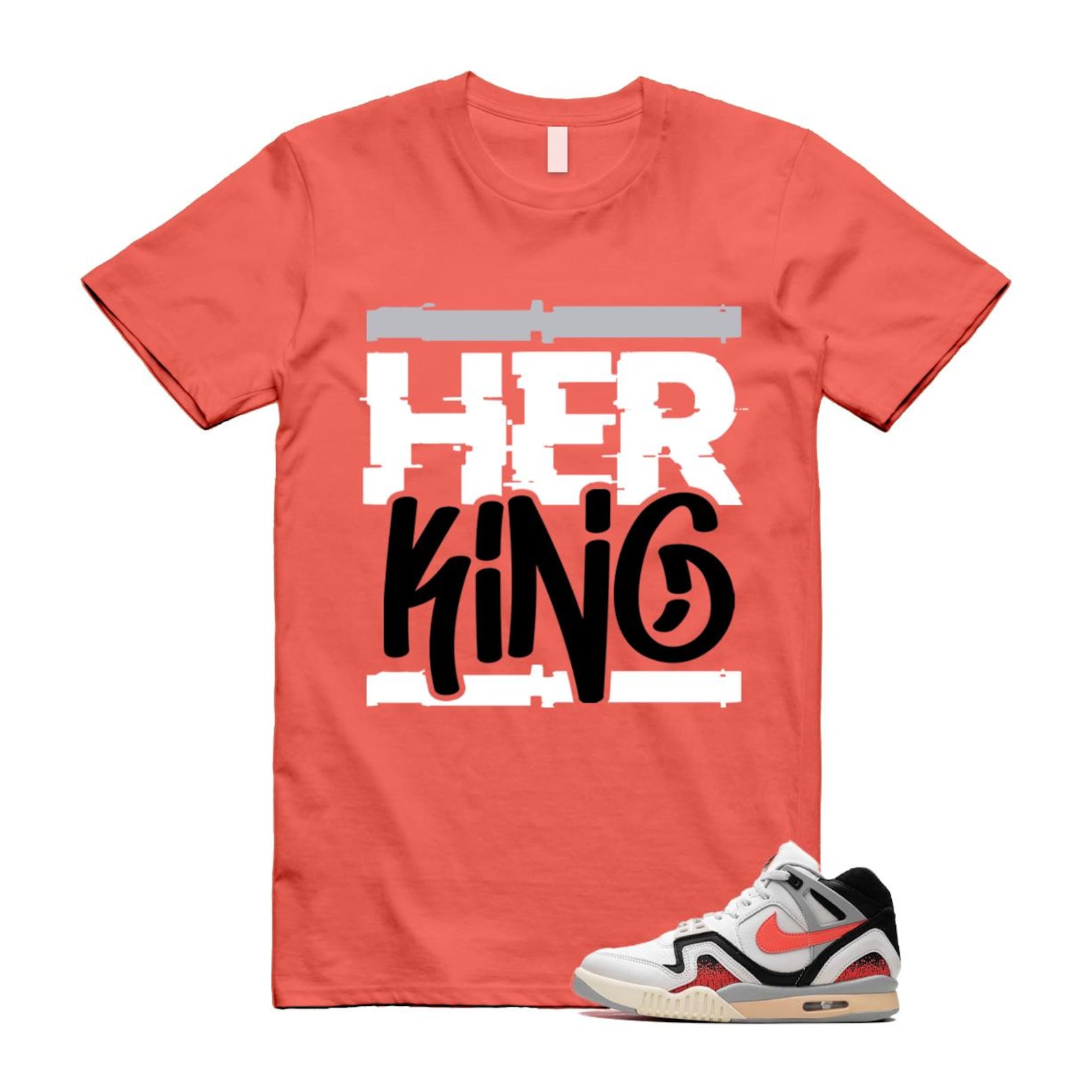 Hot Lava Air Tech Challenge II Phantom Black Pale Ivory T Shirt Match HK ,FZ9033-001 T-Shirt, Sneaker Match Tee