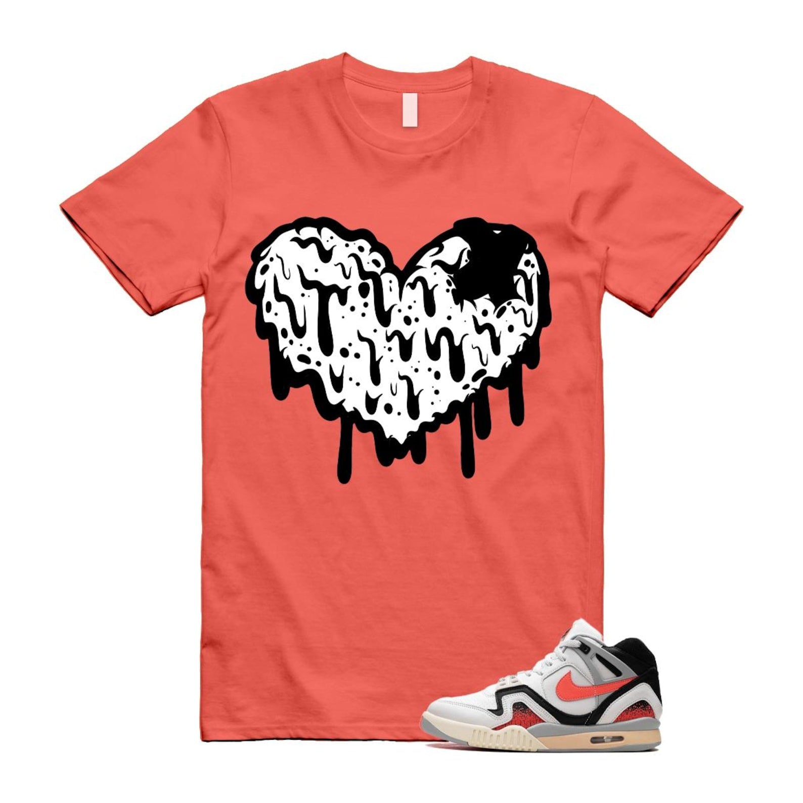 Hot Lava Air Tech Challenge II Phantom Black Pale Ivory T Shirt Match DRHRT ,FZ9033-001 T-Shirt, Sneaker Match Tee