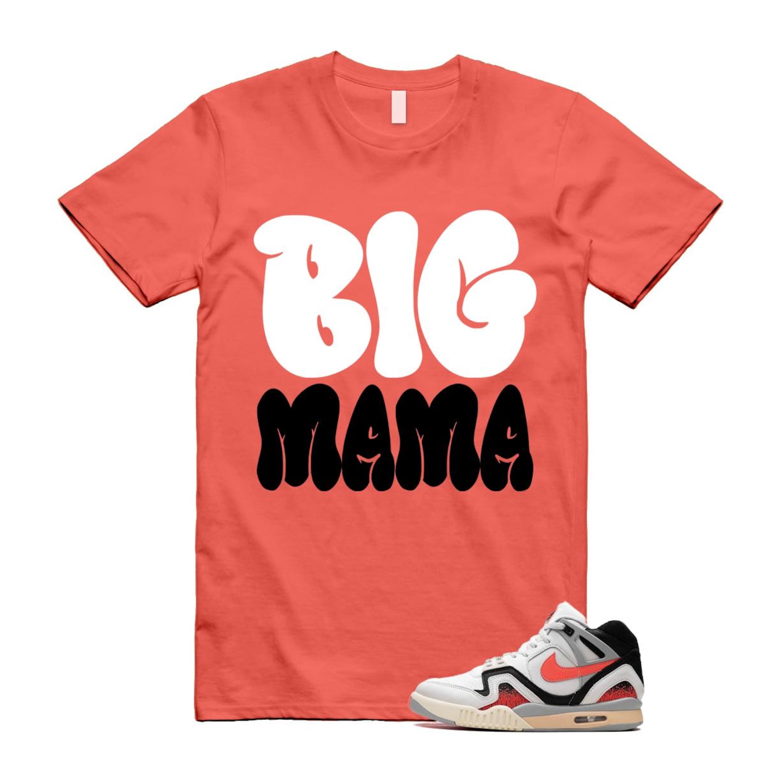 Hot Lava Air Tech Challenge II Phantom Black Pale Ivory T Shirt Match MAMA ,FZ9033-001 T-Shirt, Sneaker Match Tee
