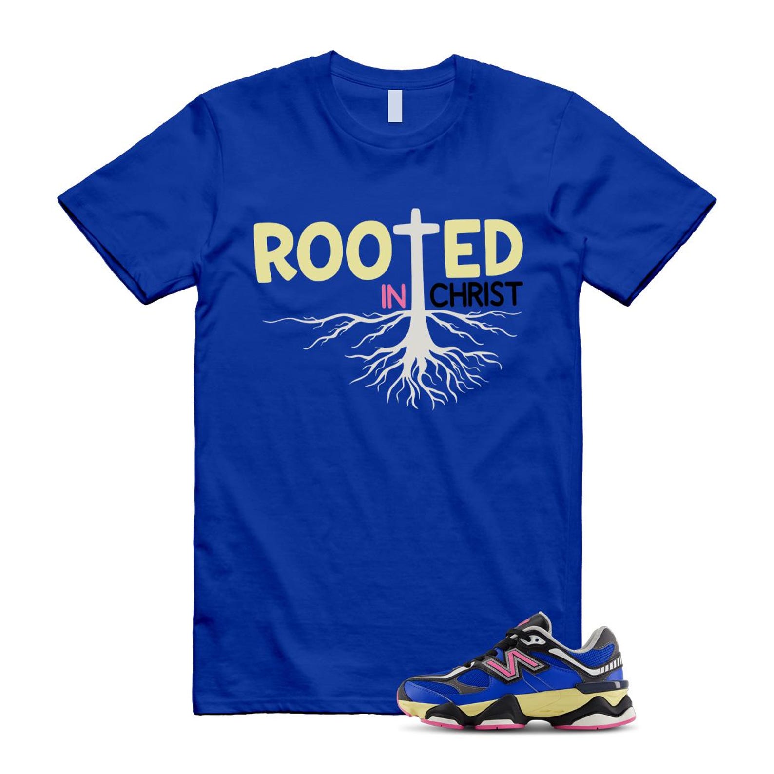 9060 Blue Oasis Real Pink Black T Shirt Match ROOTED ,GC9060BP T-Shirt, Sneaker Match Tee