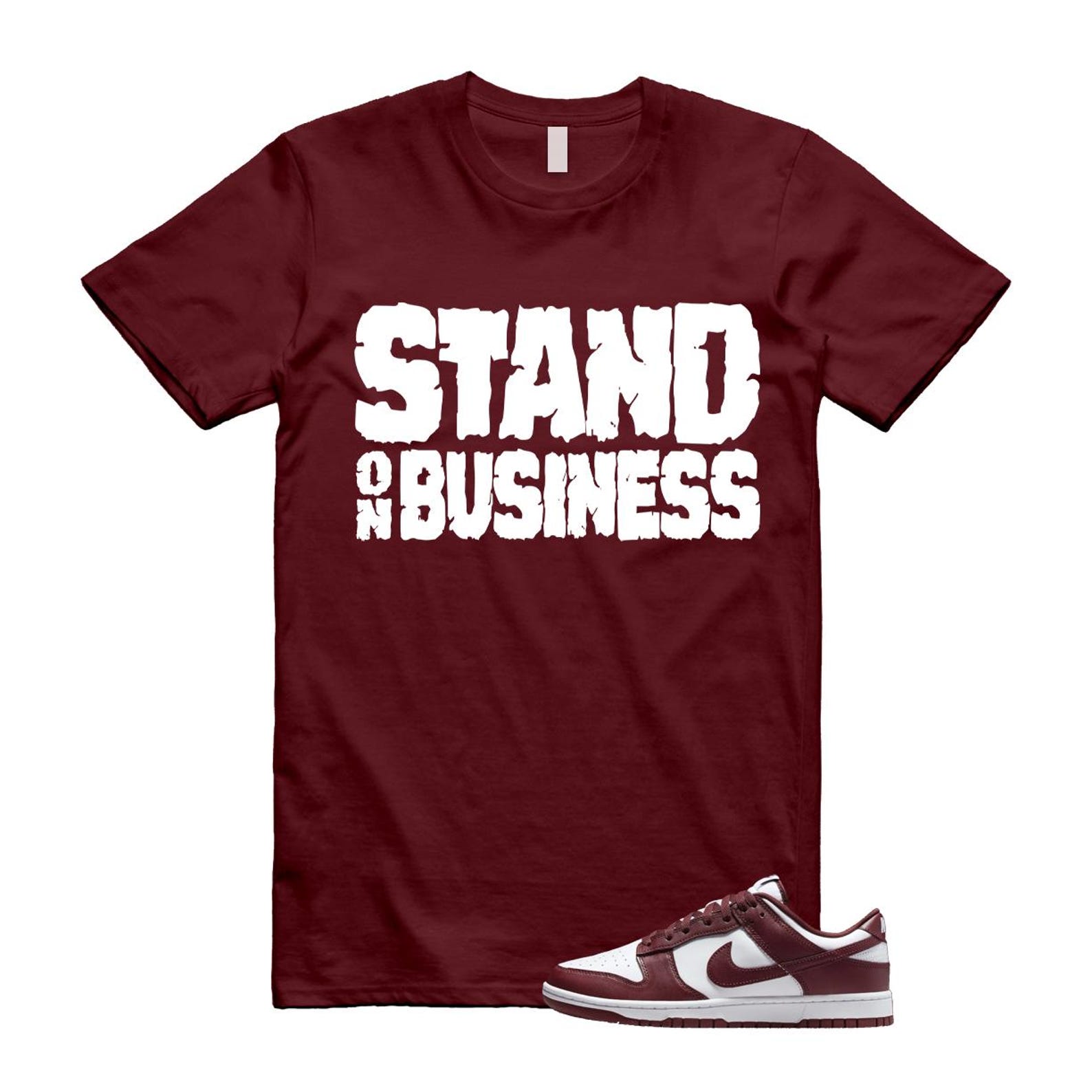 Dunk Team Red White Low Maroon Burgundy T Shirt Match Stand On Business ,DD1391-601 T-Shirt, Sneaker Match Tee