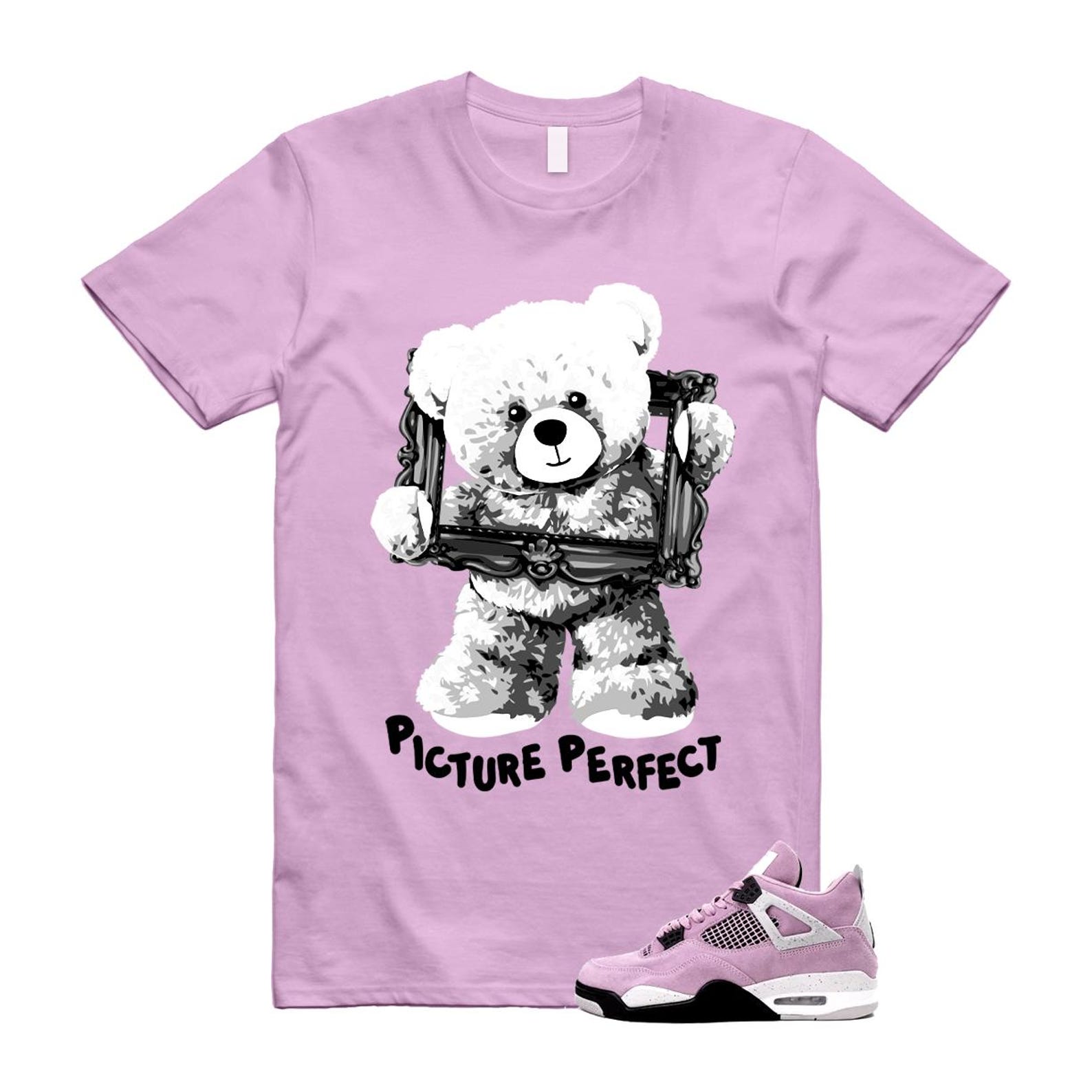 4 Orchid Neutral Grey Black White T Shirt Match PIC ,AQ9129-501 T-Shirt, Sneaker Match Tee
