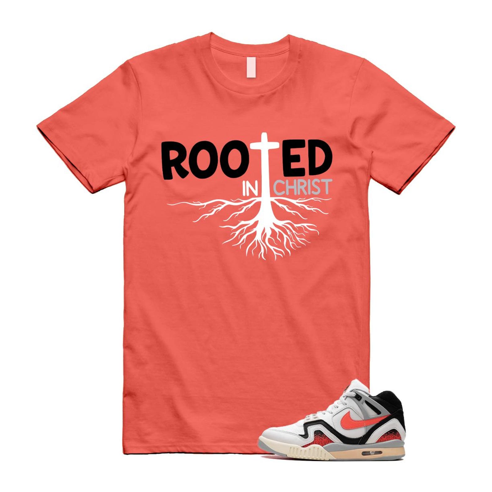 Hot Lava Air Tech Challenge II Phantom Black Pale Ivory T Shirt Match ROOTED ,FZ9033-001 T-Shirt, Sneaker Match Tee