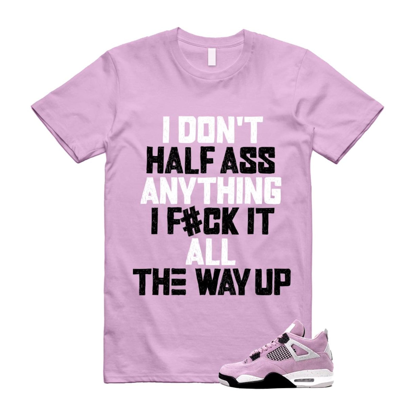 4 Orchid Neutral Grey Black White T Shirt Match HALF ,AQ9129-501 T-Shirt, Sneaker Match Tee