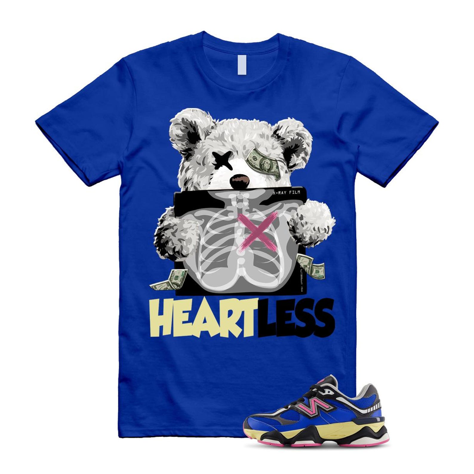 9060 Blue Oasis Real Pink Black T Shirt Match HEART ,GC9060BP T-Shirt, Sneaker Match Tee