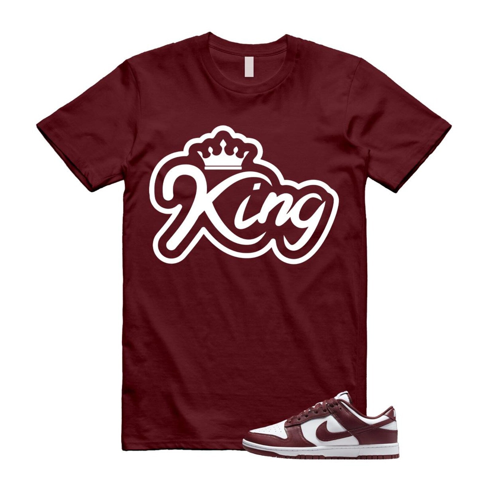 Dunk Team Red White Low Maroon Burgundy T Shirt Match K2 ,DD1391-601 T-Shirt, Sneaker Match Tee