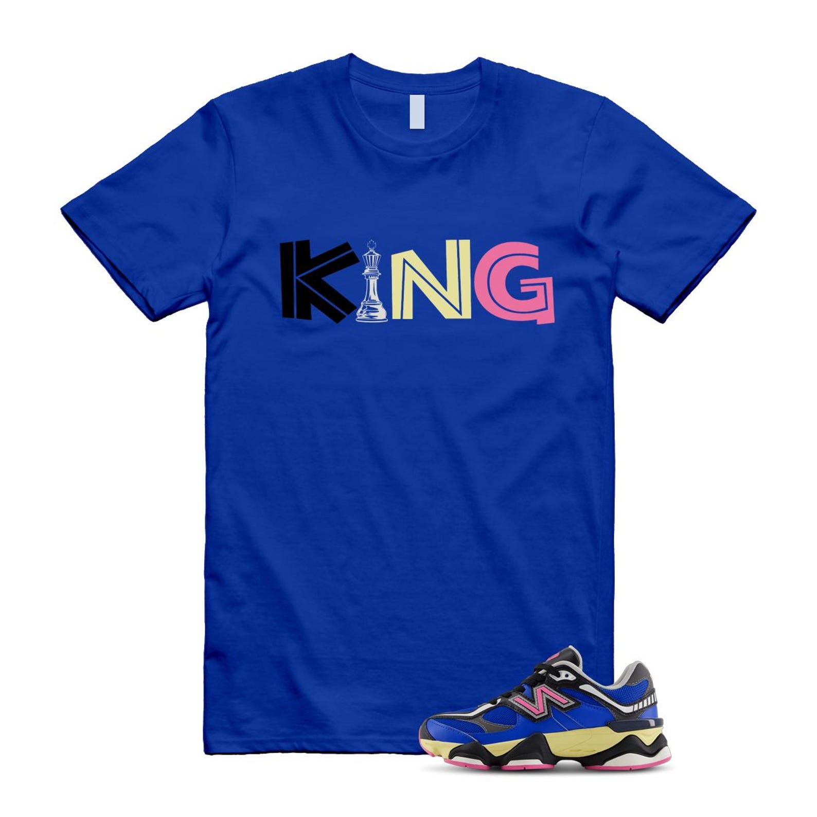 9060 Blue Oasis Real Pink Black T Shirt Match KING ,GC9060BP T-Shirt, Sneaker Match Tee
