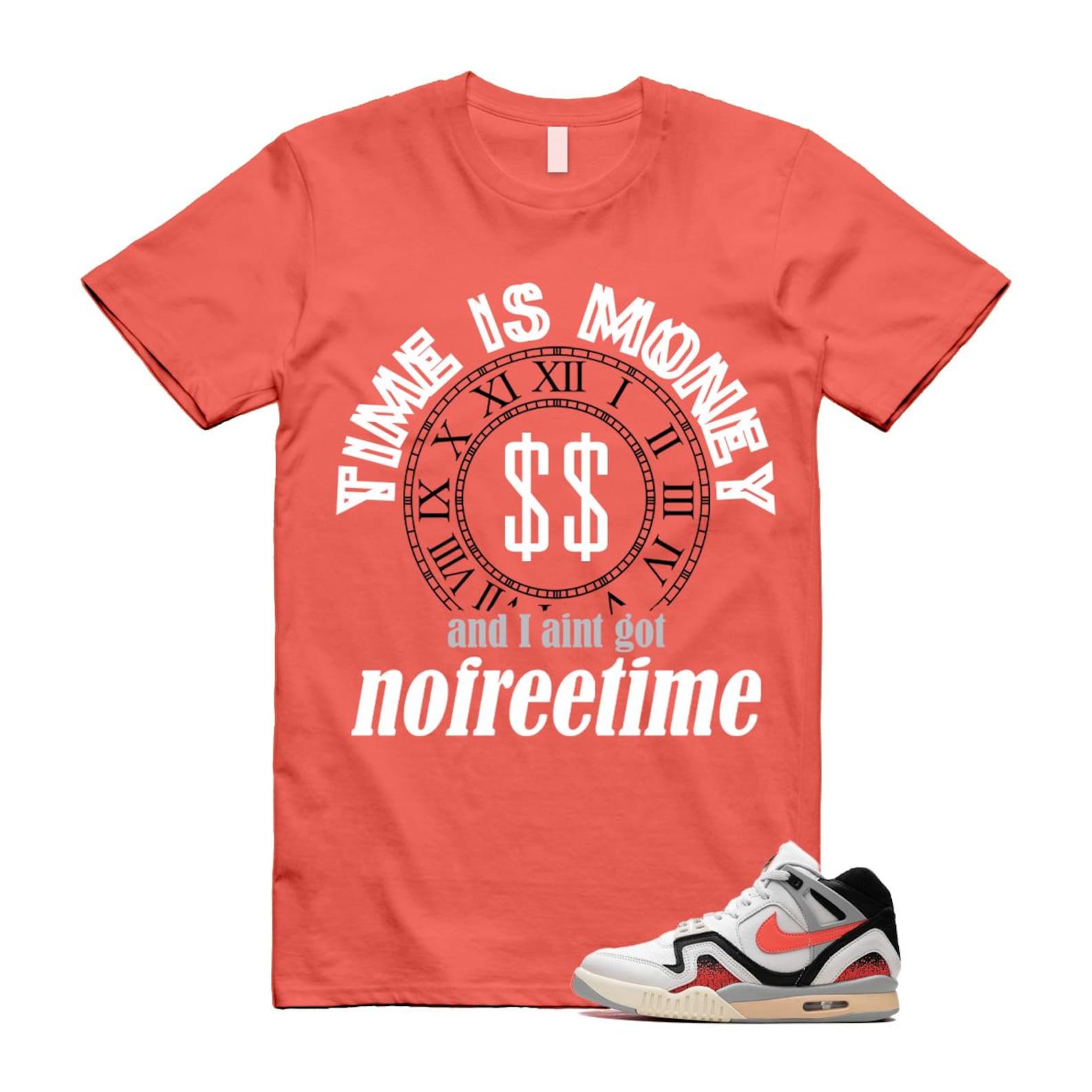 Hot Lava Air Tech Challenge II Phantom Black Pale Ivory T Shirt Match FREE TIME ,FZ9033-001 T-Shirt, Sneaker Match Tee