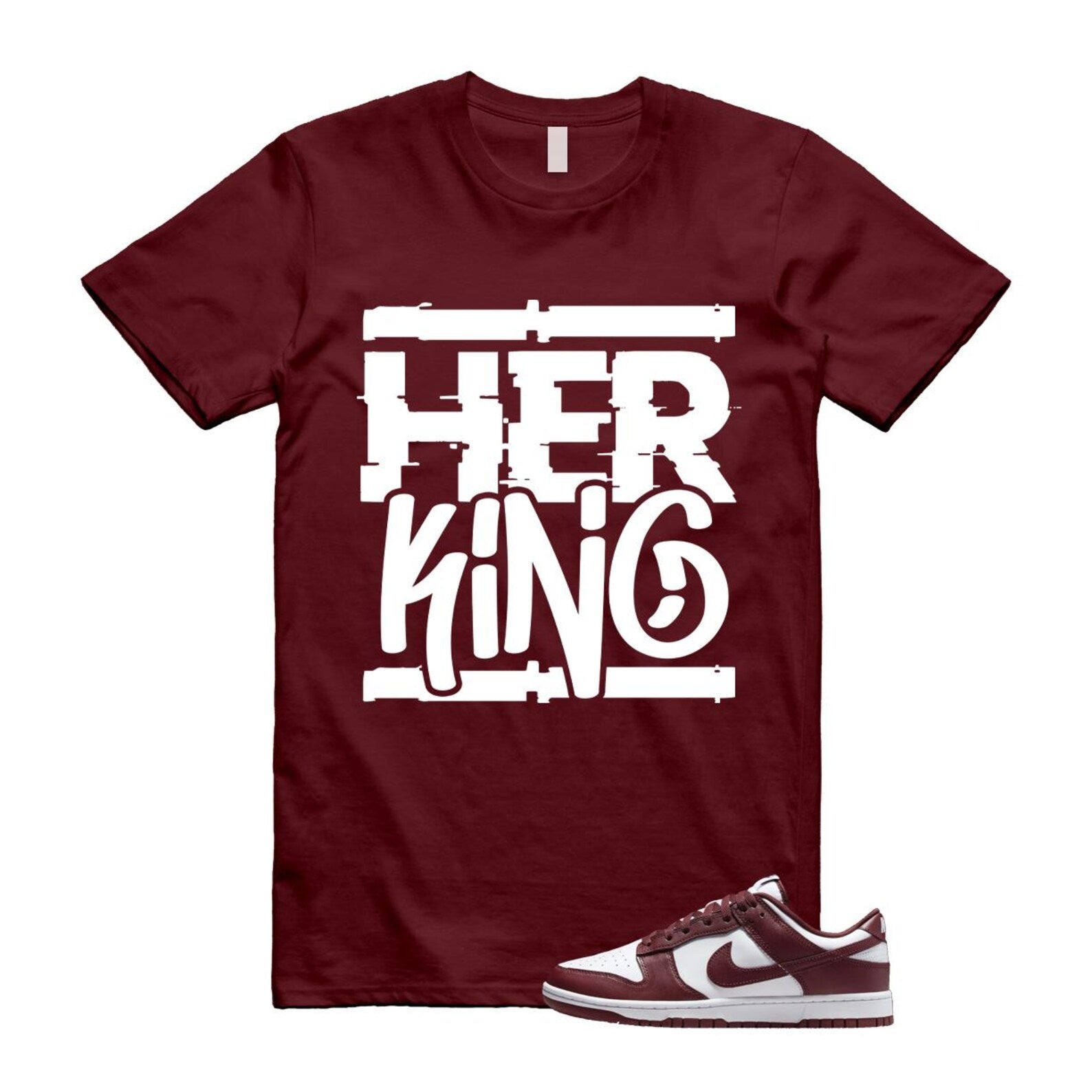 Dunk Team Red White Low Maroon Burgundy T Shirt Match HK ,DD1391-601 T-Shirt, Sneaker Match Tee