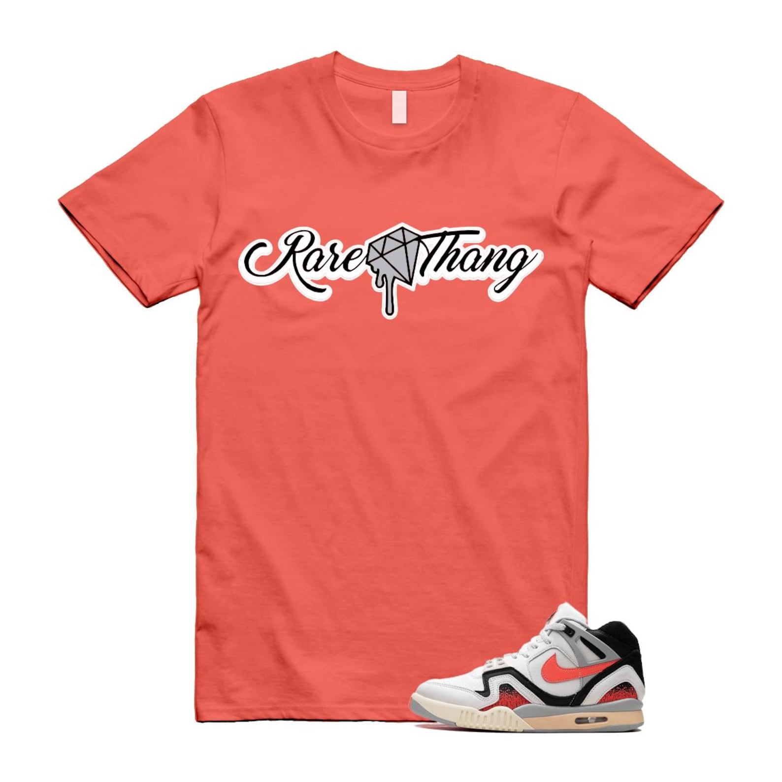 Hot Lava Air Tech Challenge II Phantom Black Pale Ivory T Shirt Match RARE ,FZ9033-001 T-Shirt, Sneaker Match Tee