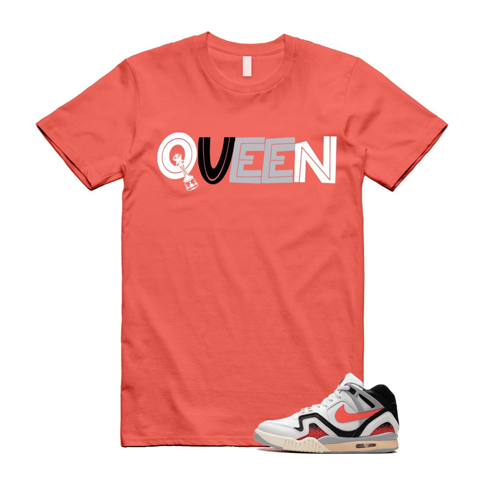 Hot Lava Air Tech Challenge II Phantom Black Pale Ivory T Shirt Match QUEEN ,FZ9033-001 T-Shirt, Sneaker Match Tee