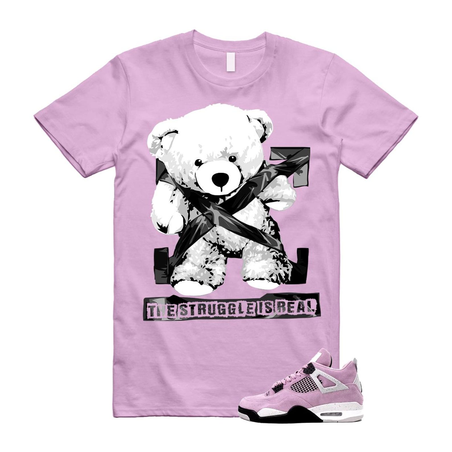 4 Orchid Neutral Grey Black White T Shirt Match STRUG ,AQ9129-501 T-Shirt, Sneaker Match Tee