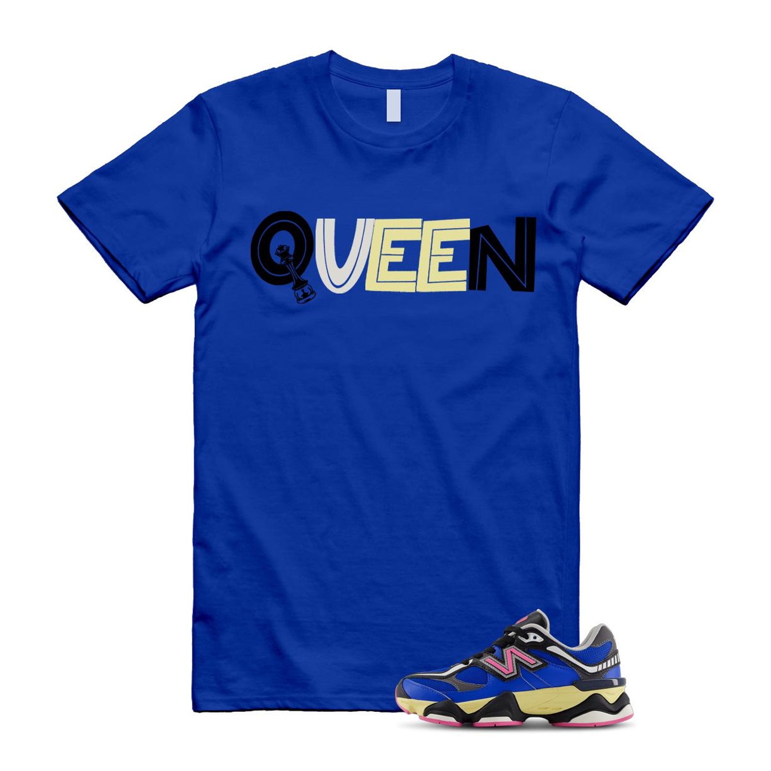 9060 Blue Oasis Real Pink Black T Shirt Match QUEEN ,GC9060BP T-Shirt, Sneaker Match Tee
