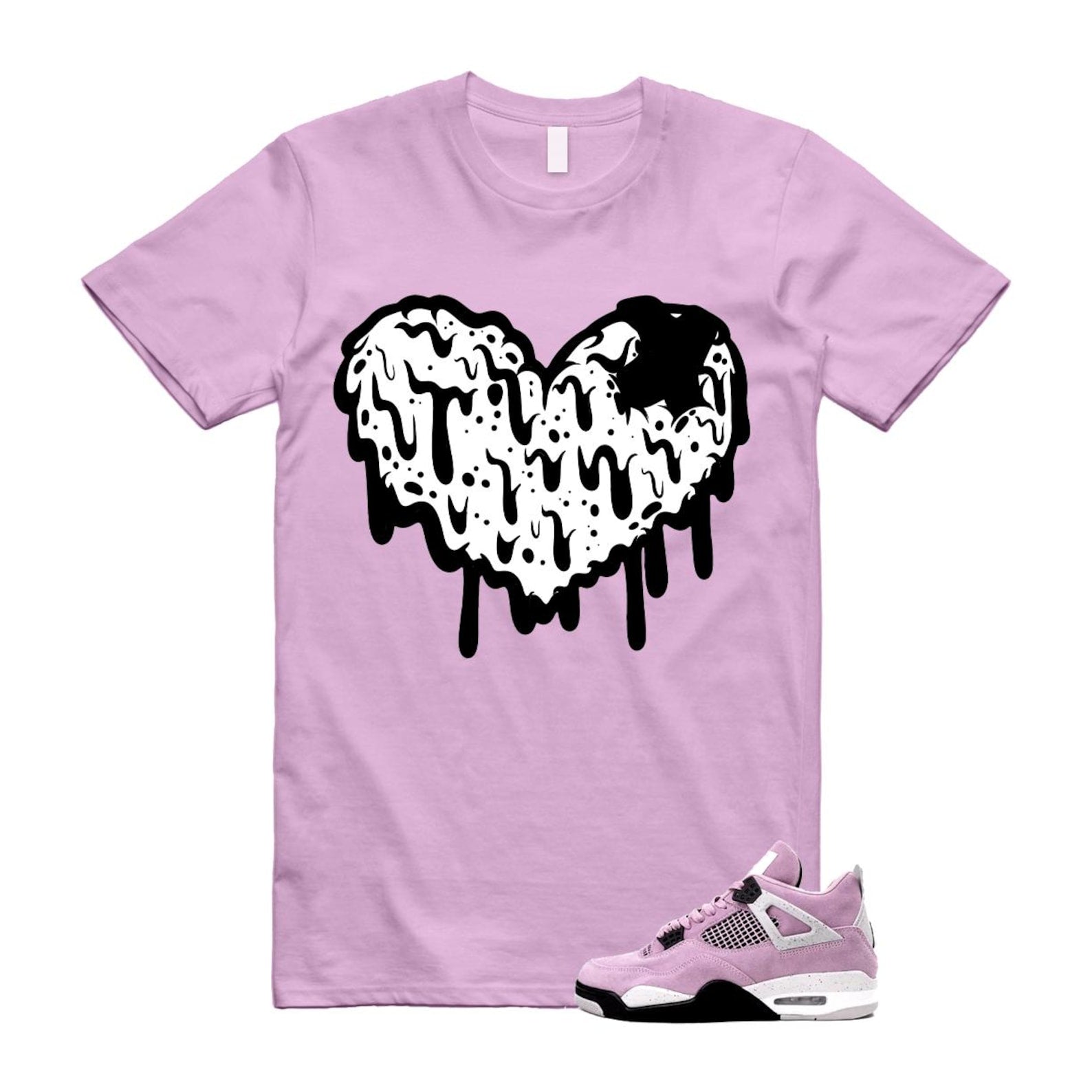 4 Orchid Neutral Grey Black White T Shirt Match DRHRT ,AQ9129-501 T-Shirt, Sneaker Match Tee