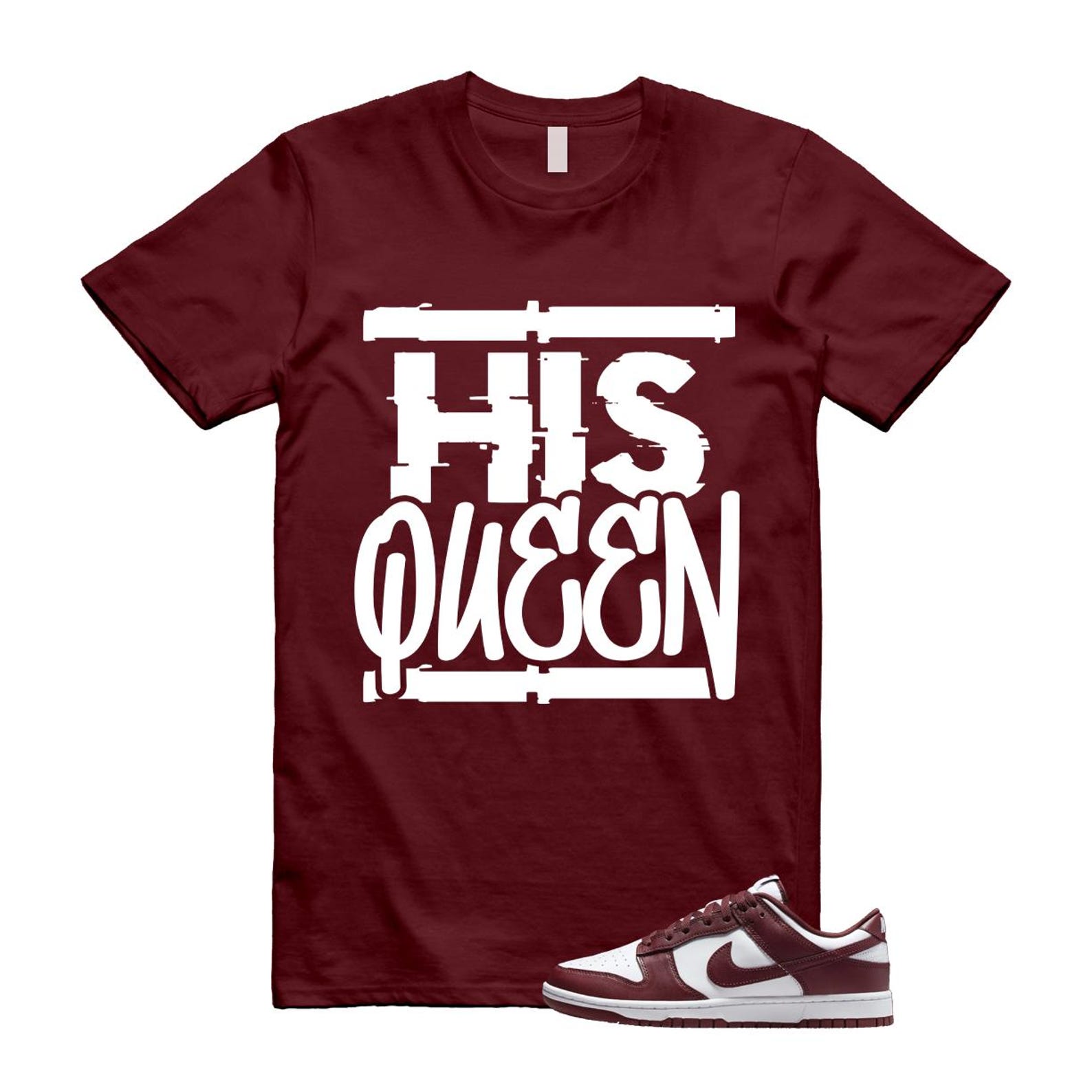 Dunk Team Red White Low Maroon Burgundy T Shirt Match HQ ,DD1391-601 T-Shirt, Sneaker Match Tee