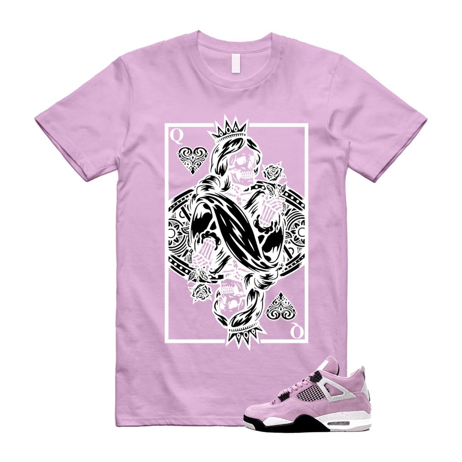 4 Orchid Neutral Grey Black White T Shirt Match QC ,AQ9129-501 T-Shirt, Sneaker Match Tee