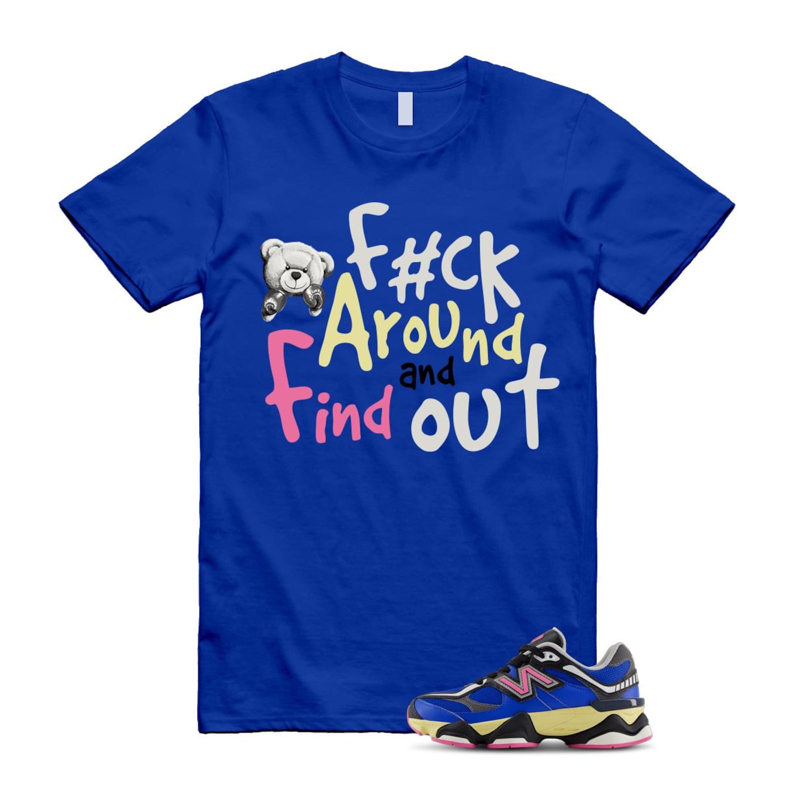 9060 Blue Oasis Real Pink Black T Shirt Match FCK ,GC9060BP T-Shirt, Sneaker Match Tee