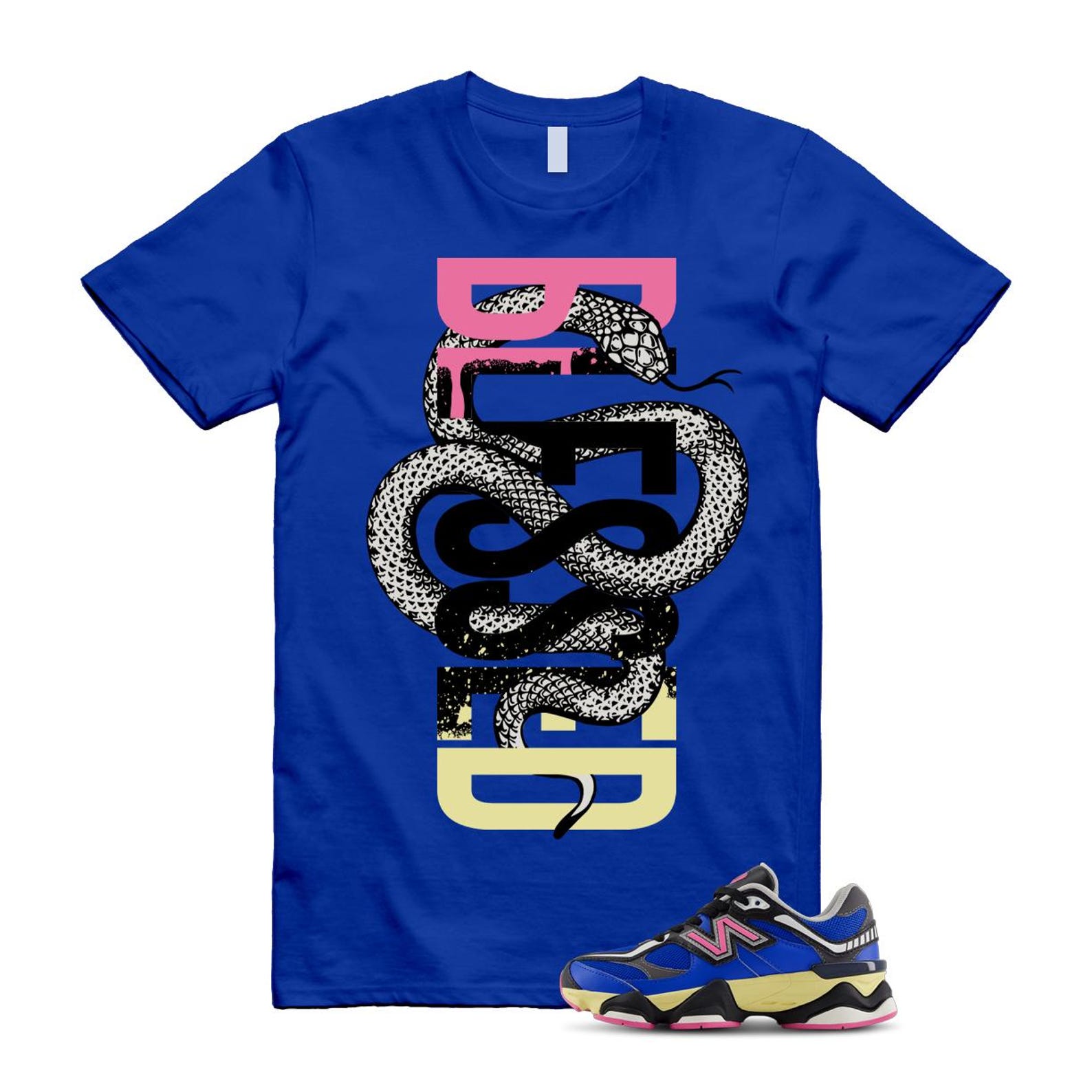 9060 Blue Oasis Real Pink Black T Shirt Match SNAKEBLS ,GC9060BP T-Shirt, Sneaker Match Tee