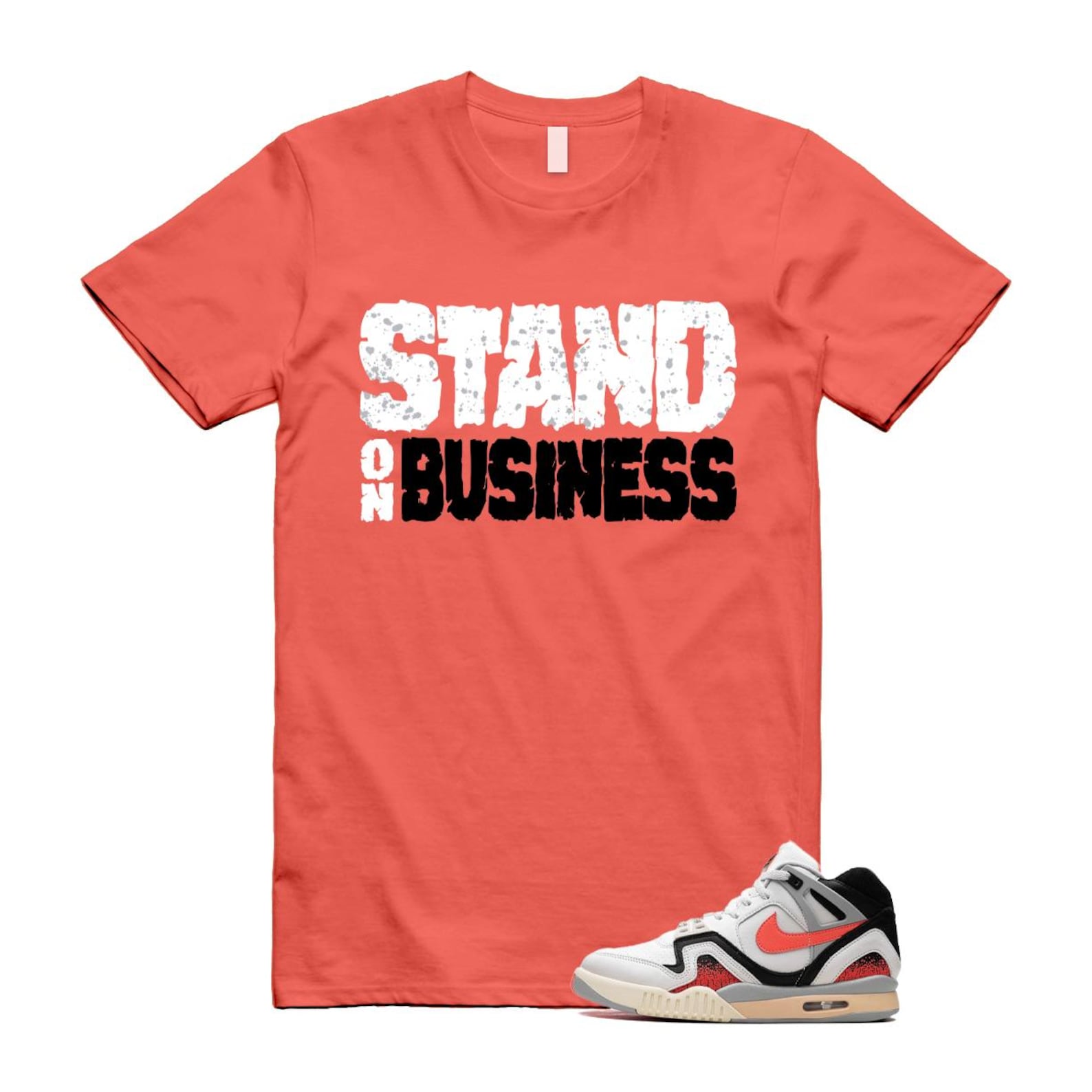 Hot Lava Air Tech Challenge II Phantom Black Pale Ivory T Shirt Match Stand On Business ,FZ9033-001 T-Shirt, Sneaker Match Tee