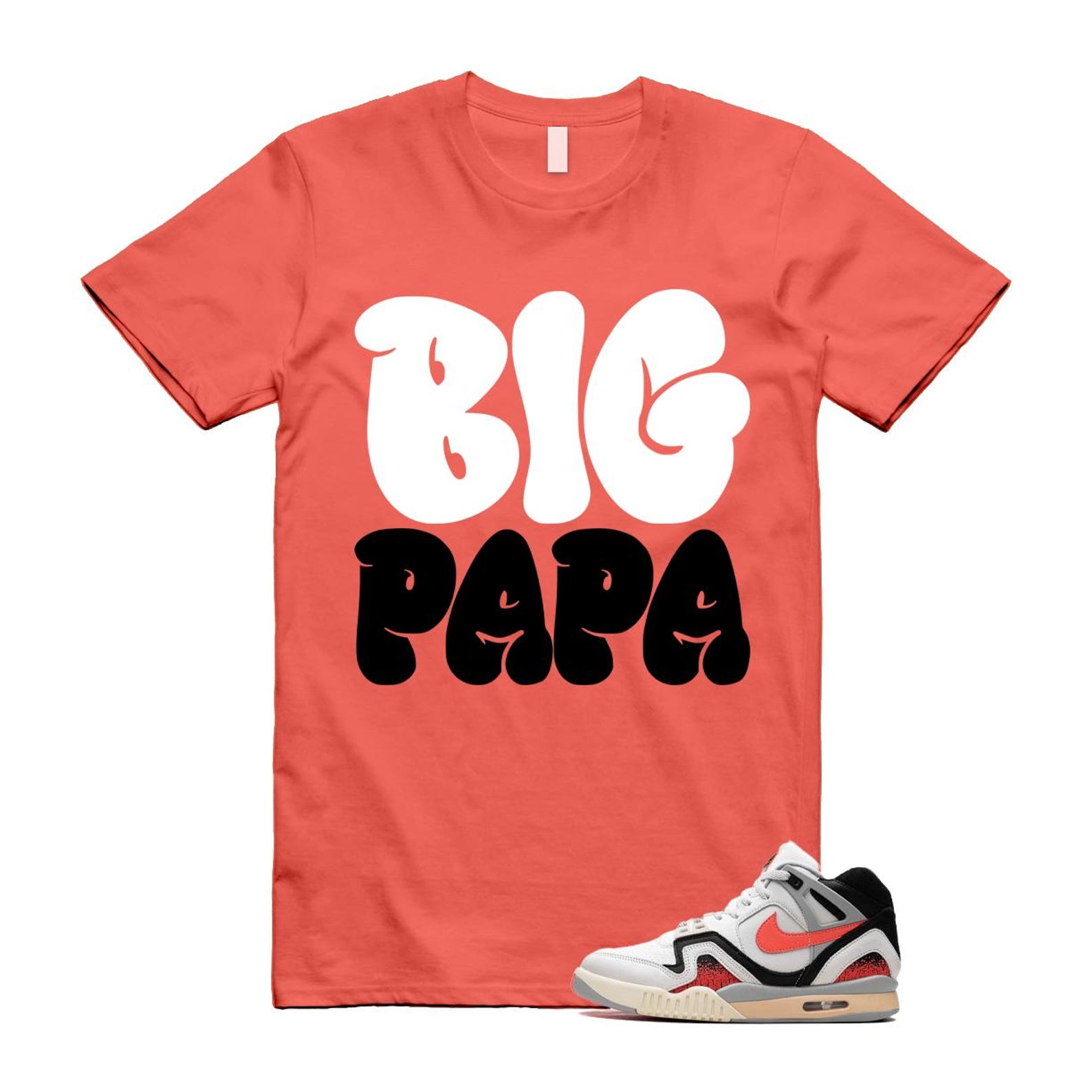 Hot Lava Air Tech Challenge II Phantom Black Pale Ivory T Shirt Match PAPA ,FZ9033-001 T-Shirt, Sneaker Match Tee