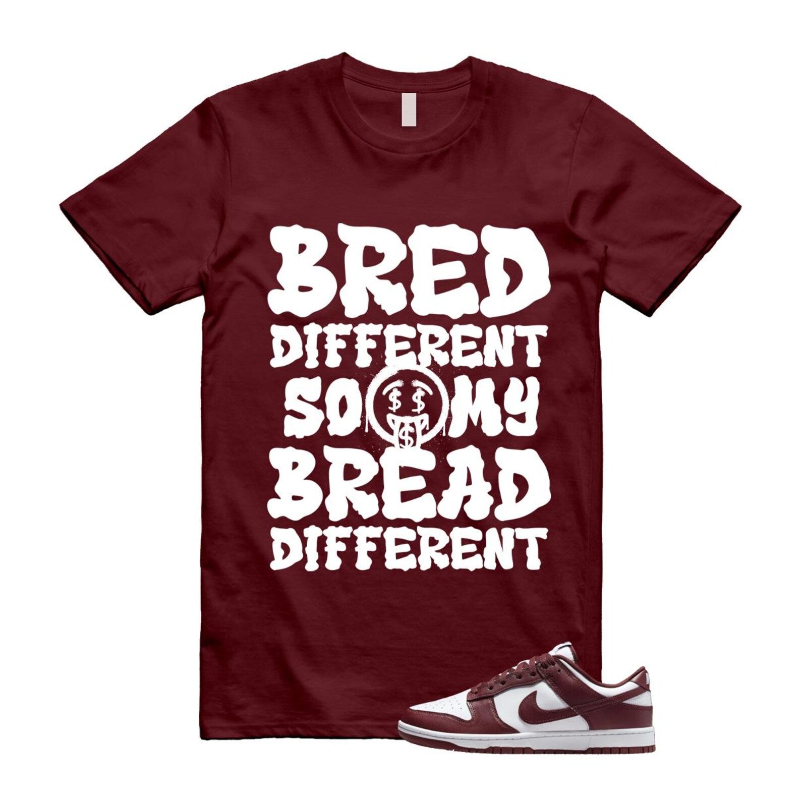 Dunk Team Red White Low Maroon Burgundy T Shirt Match BDBD ,DD1391-601 T-Shirt, Sneaker Match Tee