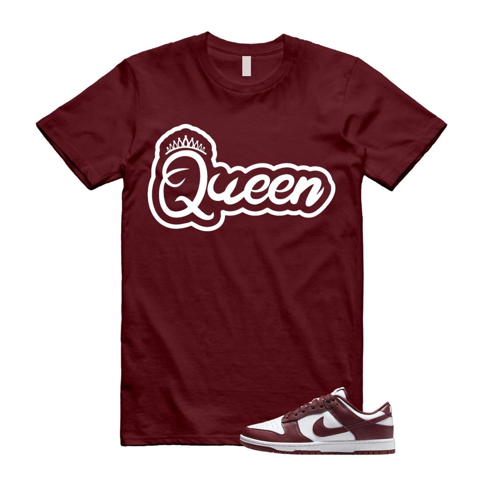 Dunk Team Red White Low Maroon Burgundy T Shirt Match Q2 ,DD1391-601 T-Shirt, Sneaker Match Tee