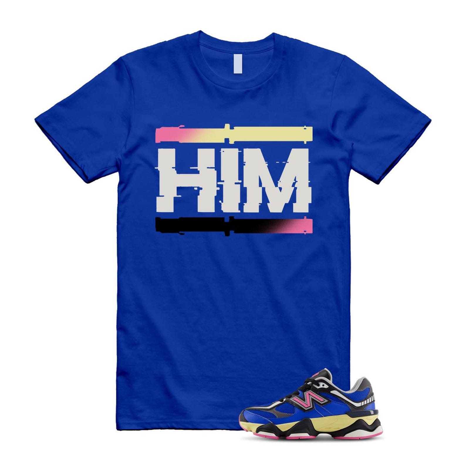 9060 Blue Oasis Real Pink Black T Shirt Match HIM ,GC9060BP T-Shirt, Sneaker Match Tee