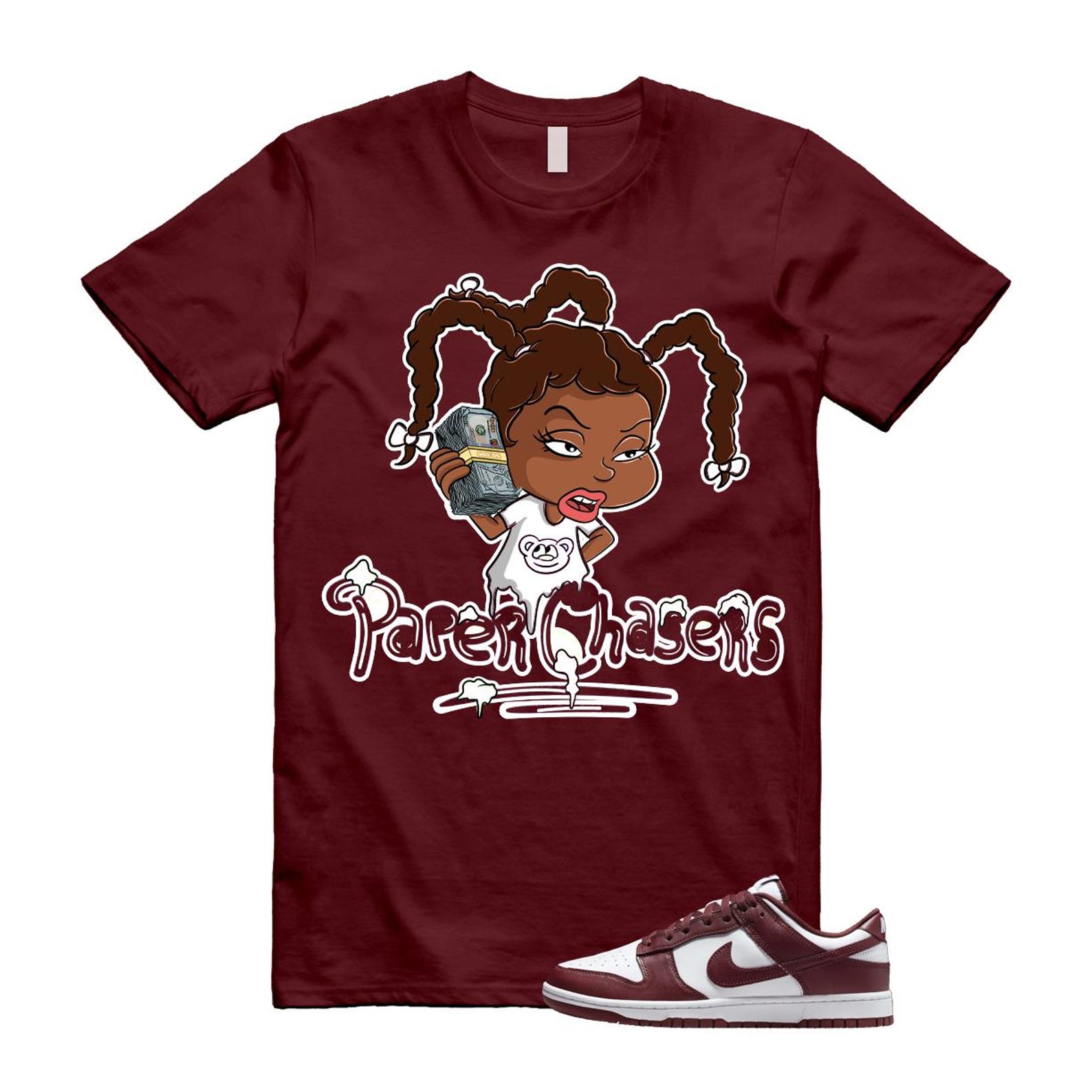 Dunk Team Red White Low Maroon Burgundy T Shirt Match PC ,DD1391-601 T-Shirt, Sneaker Match Tee