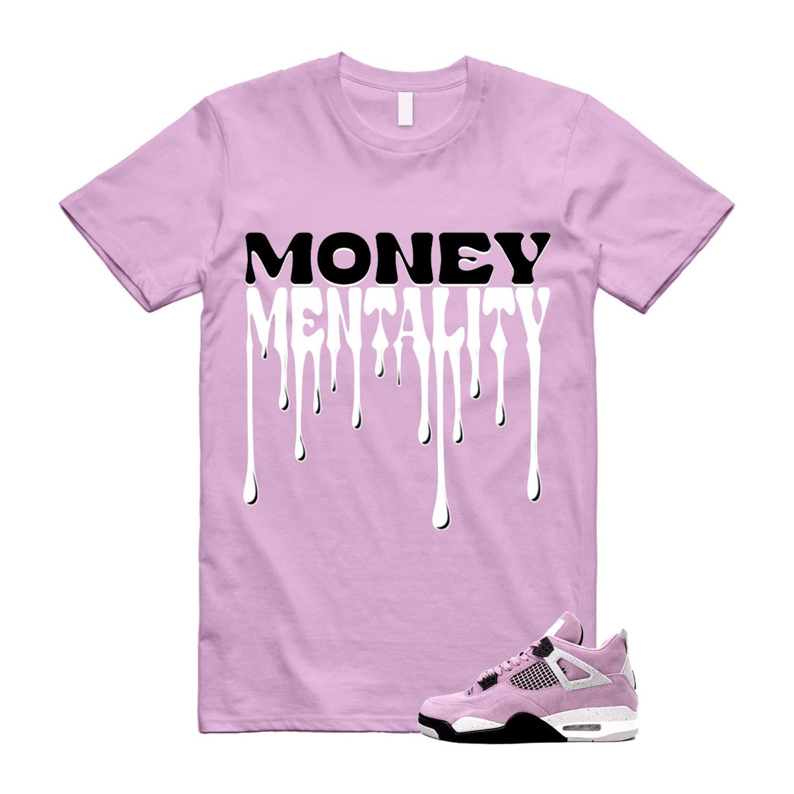 4 Orchid Neutral Grey Black White T Shirt Match MENTALITY ,AQ9129-501 T-Shirt, Sneaker Match Tee