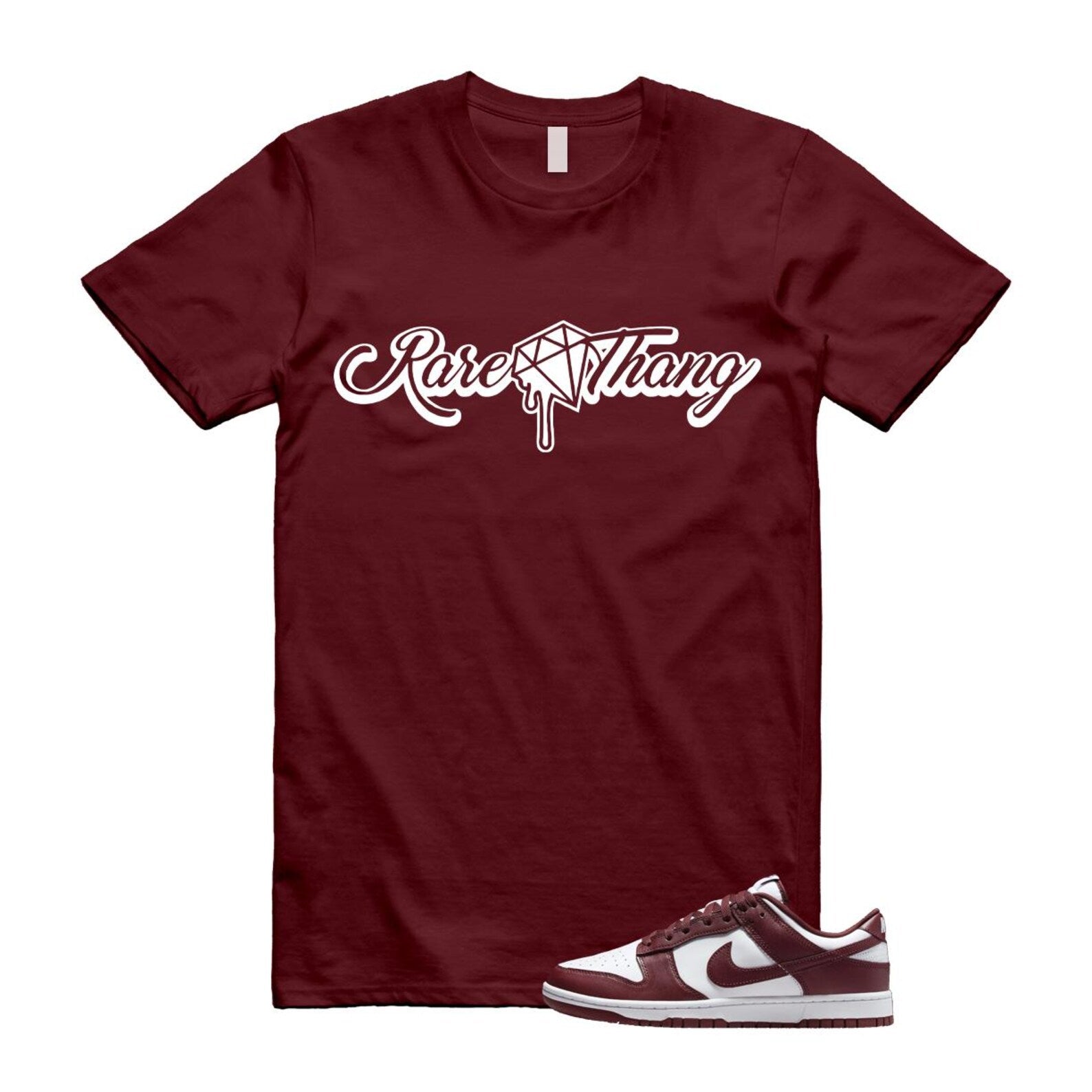 Dunk Team Red White Low Maroon Burgundy T Shirt Match RARE ,DD1391-601 T-Shirt, Sneaker Match Tee